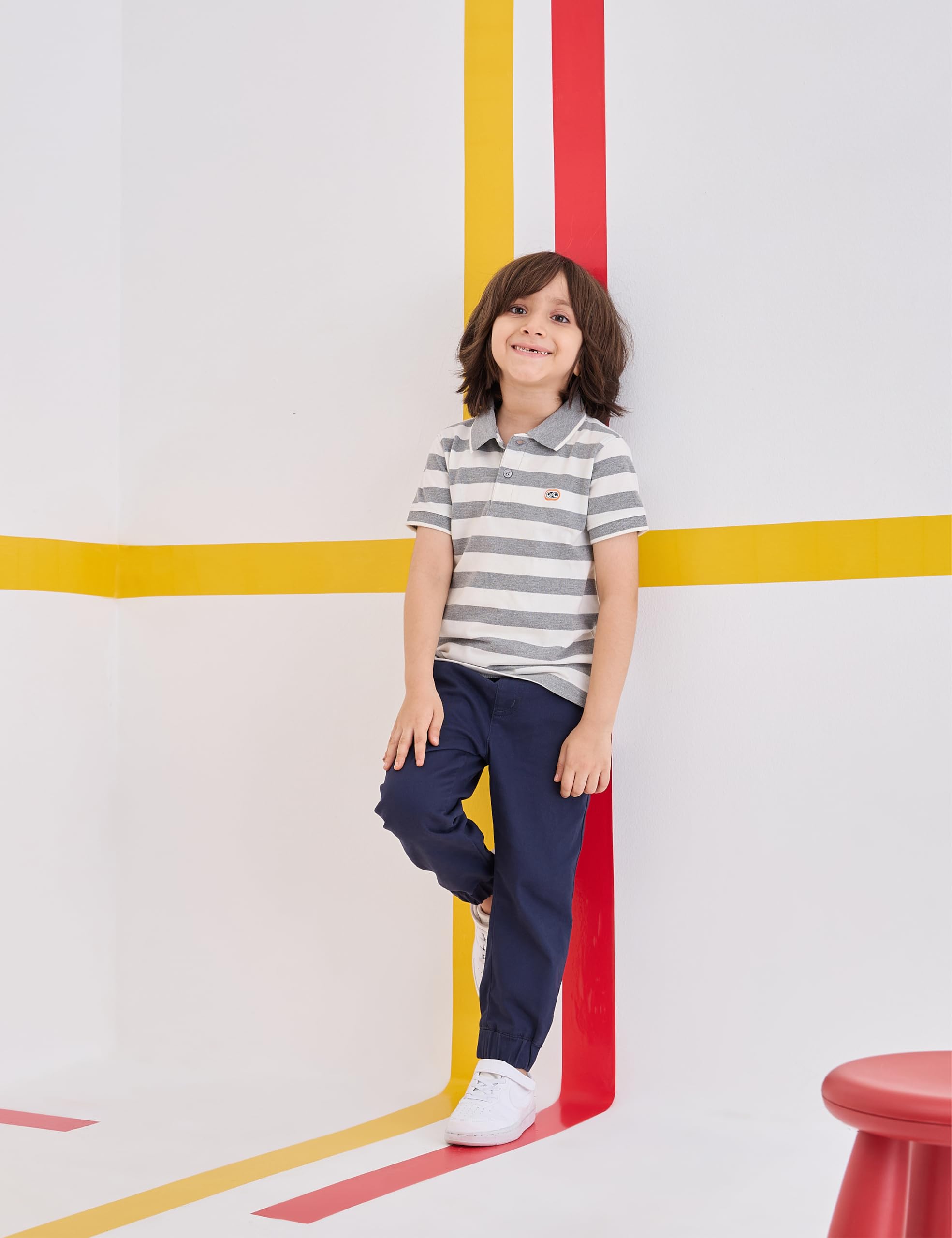 Symbol Boy's Striped Polo T-Shirt - Image 3