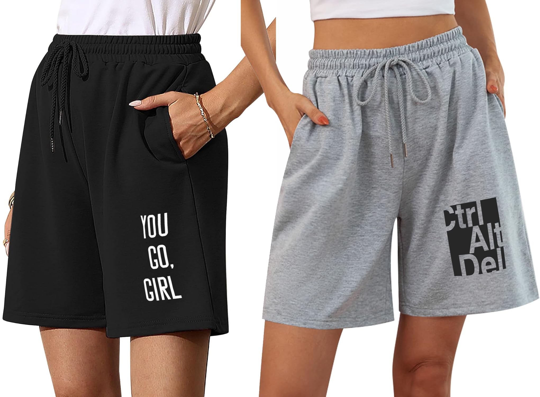 Comfy Gym Shorts for Women - Black Grey