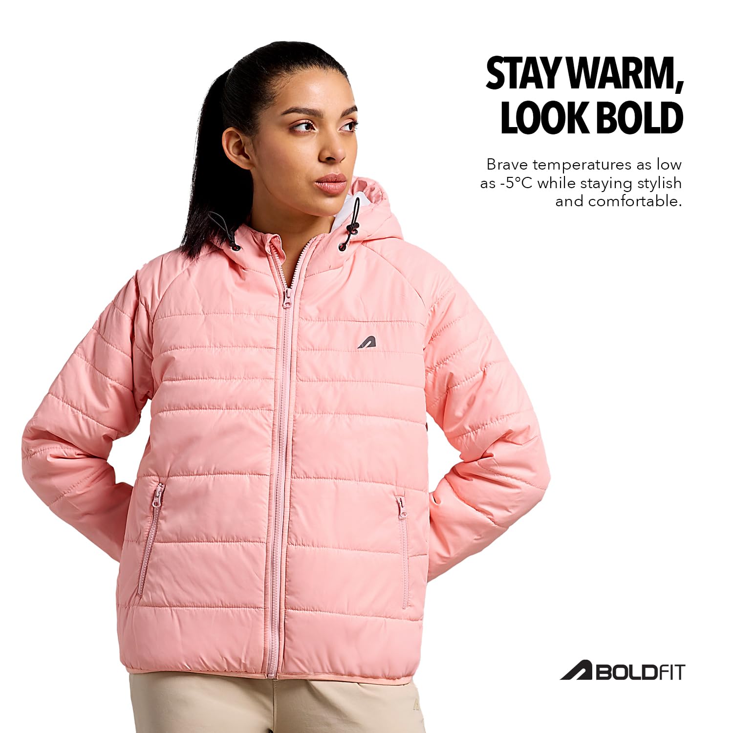 Boldfit Women's Polyester Jacket - Blossom Pink - Image 4