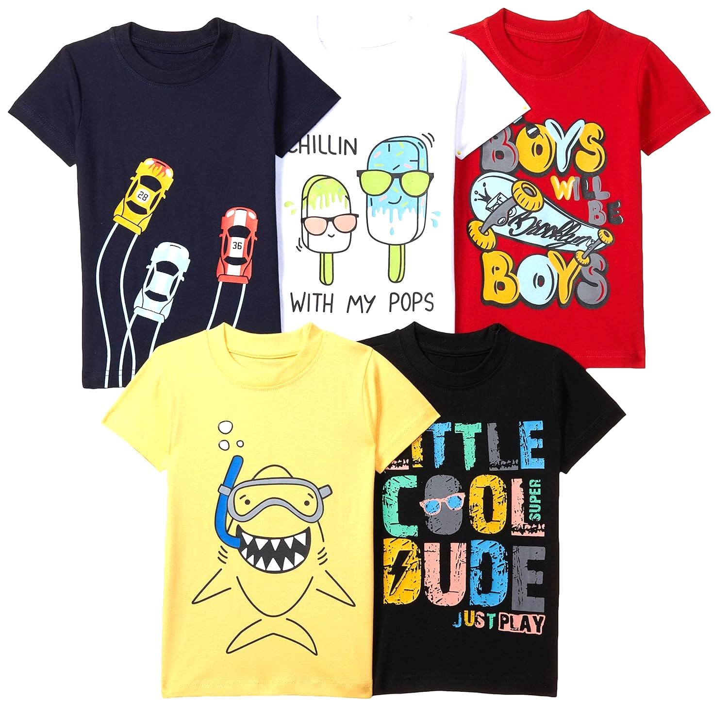 T2F Boys Cotton Printed T-Shirt
