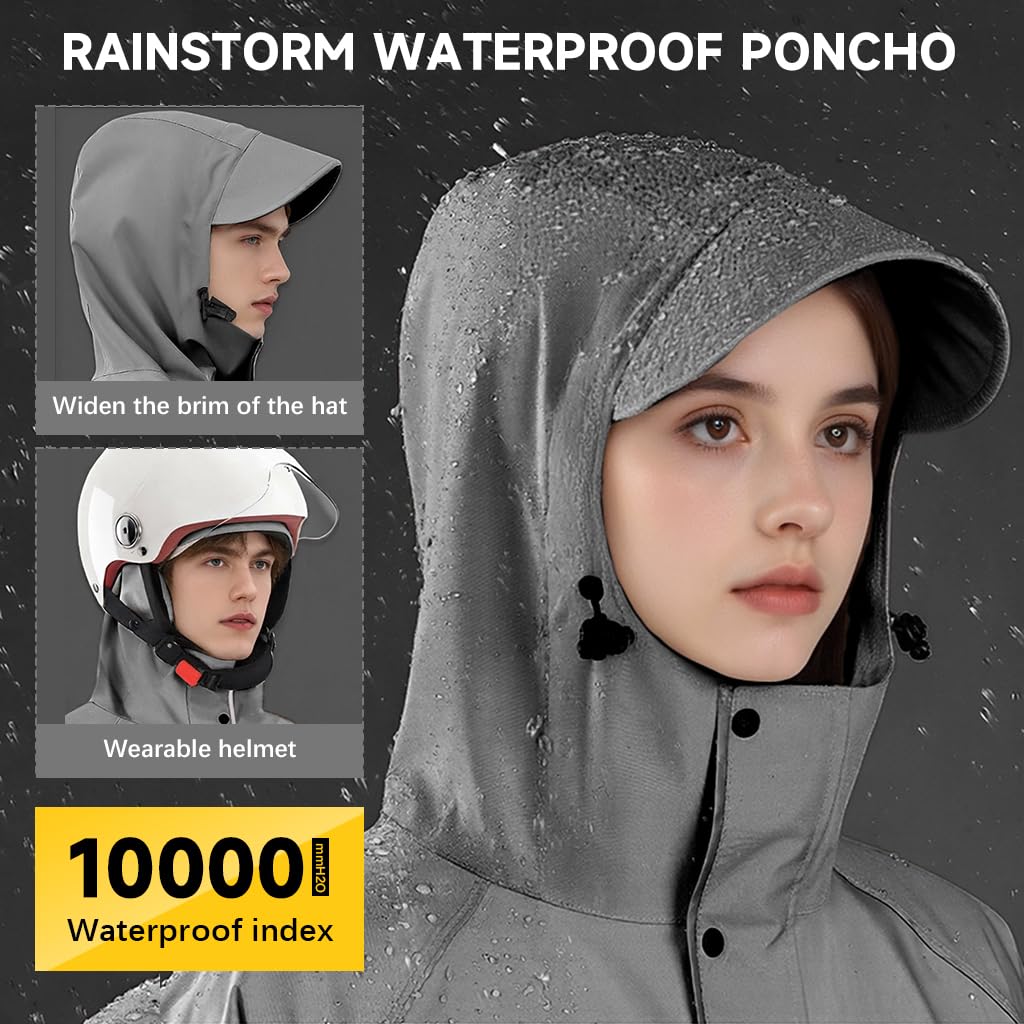 PALAY Women's Waterproof Raincoat Poncho - Image 3