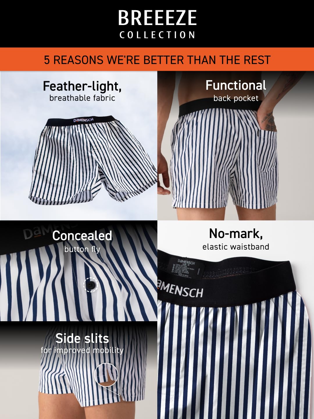 DAMENSCH Men's Cotton Boxers - White - Image 2