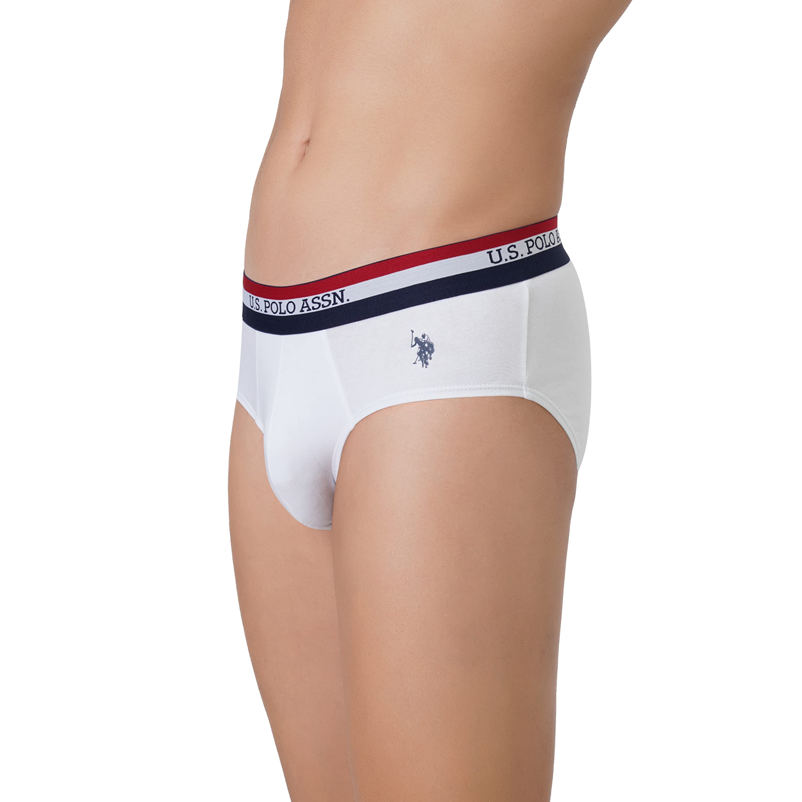 U.S. Polo Assn Men's Cotton Briefs - Red/White - Image 3
