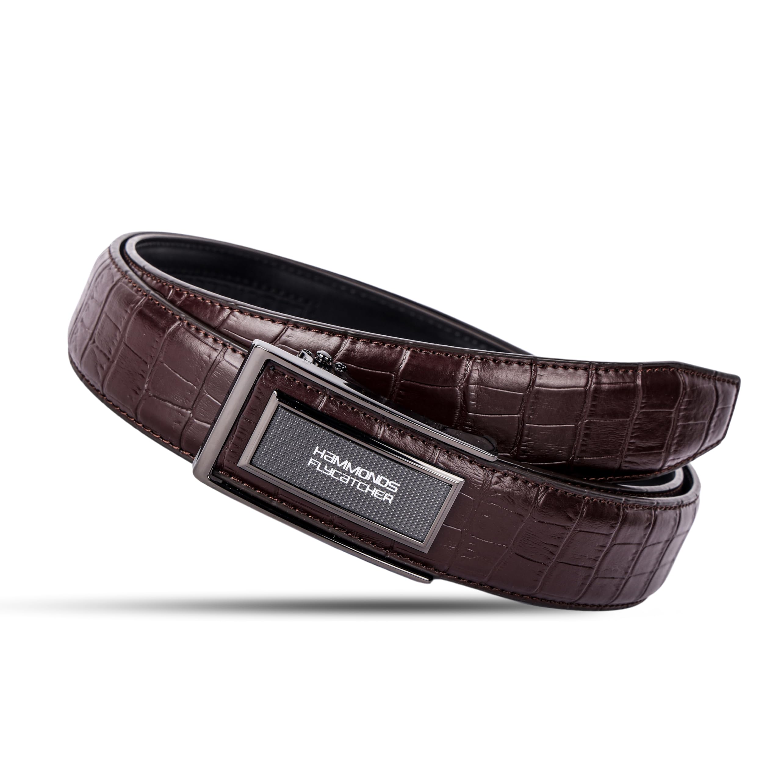 HAMMONDS Men's Genuine Leather Belt - Croc Brown
