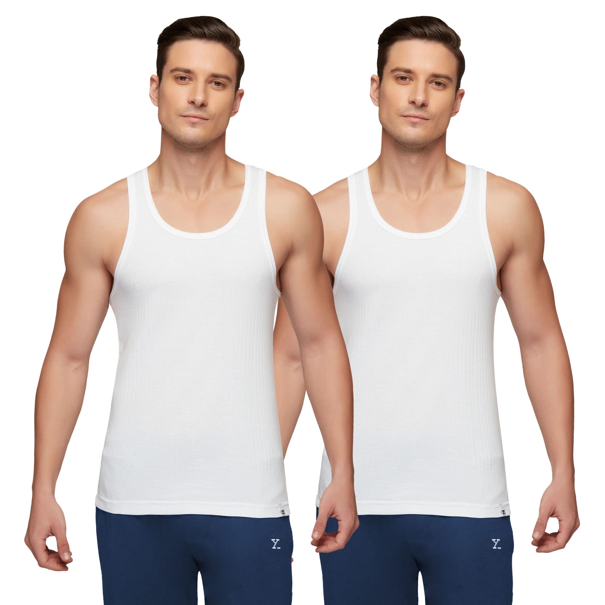 XYXX Men's Cotton Round Neck Ribbed Vest