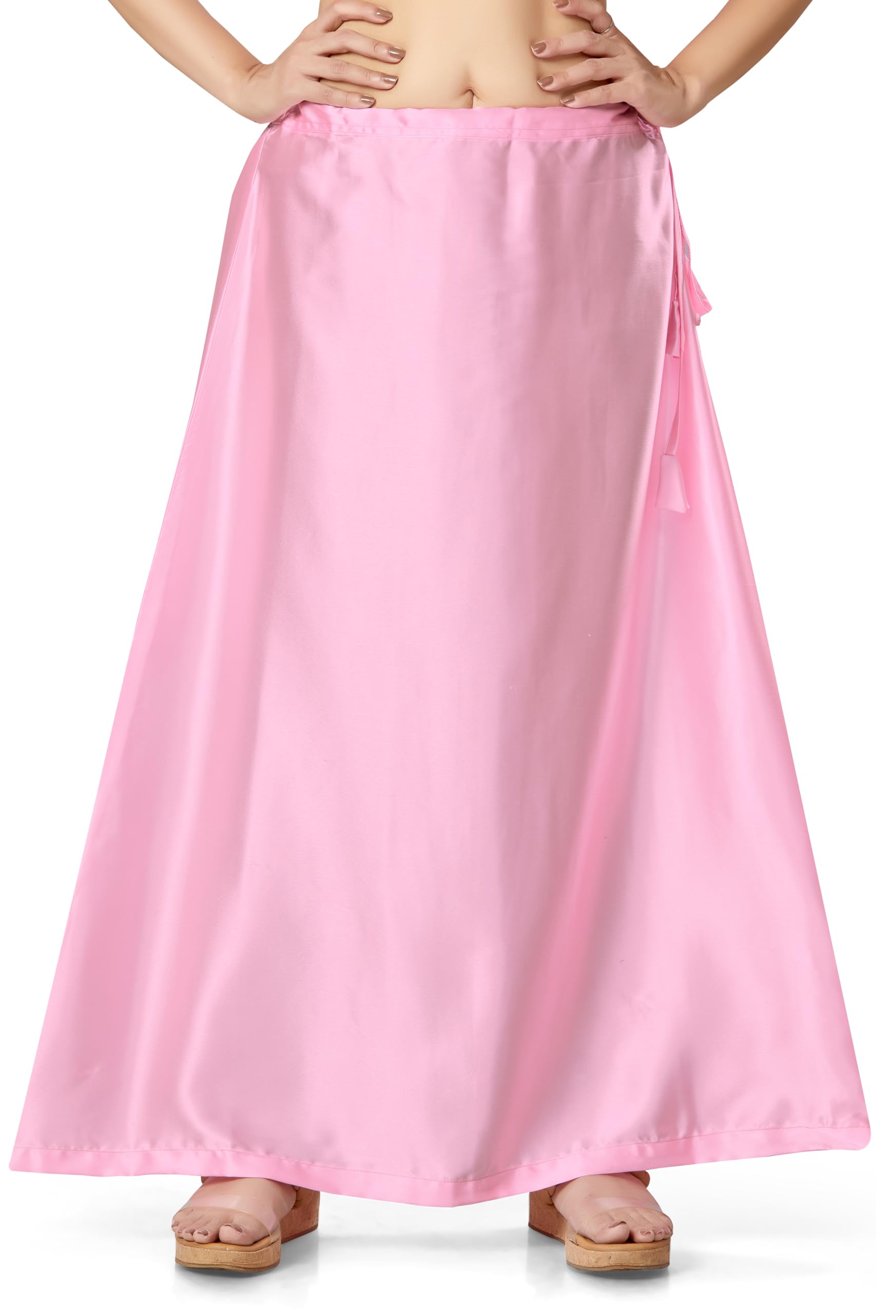 Madhu Fashion Light Pink Satin Saree Petticoat for Women - Image 3