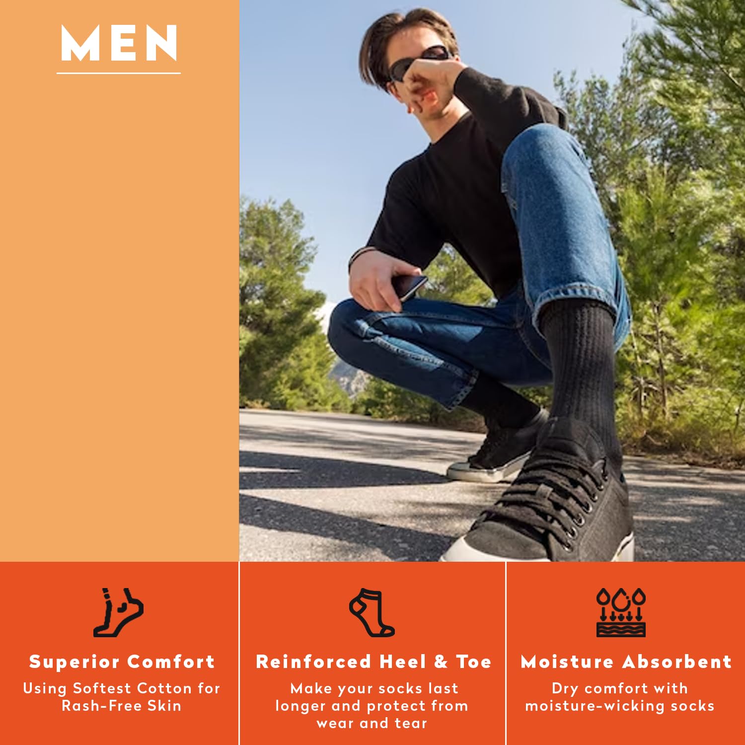 Supersox Men's Calf Length Sports Socks - Multicolor - Image 4