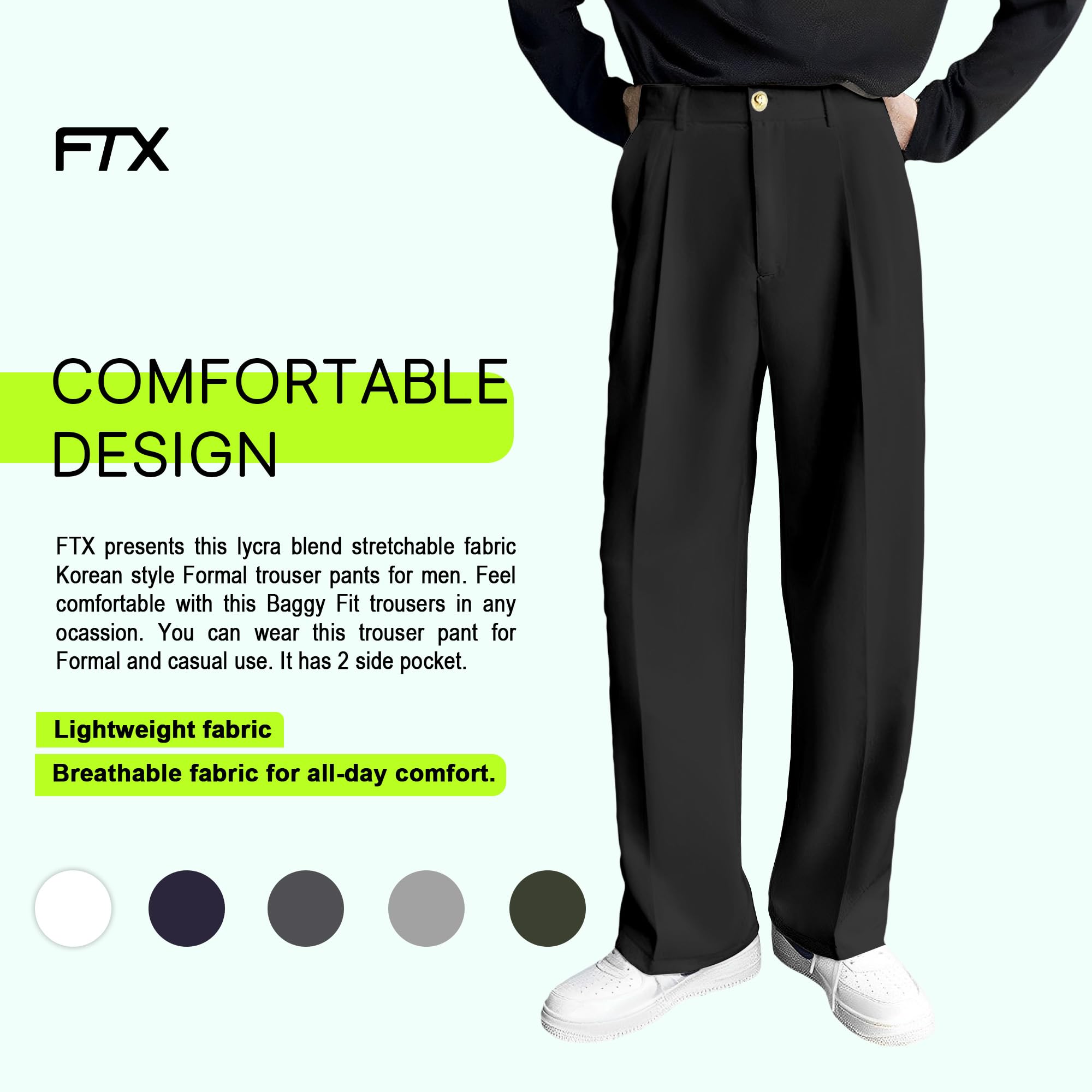 FTX Men's Loose Fit Trouser - Black - Image 4