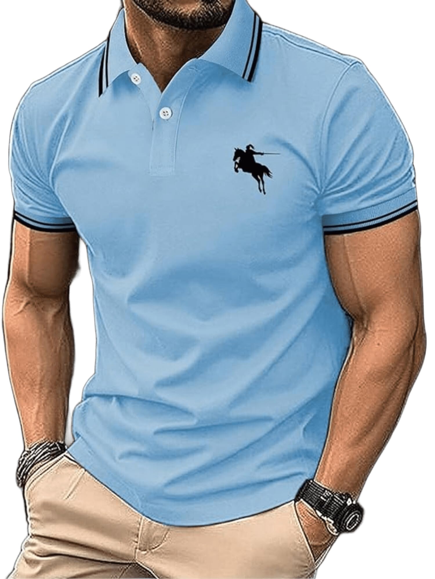 Lymio Men's Polo T-Shirt - Skyblue
