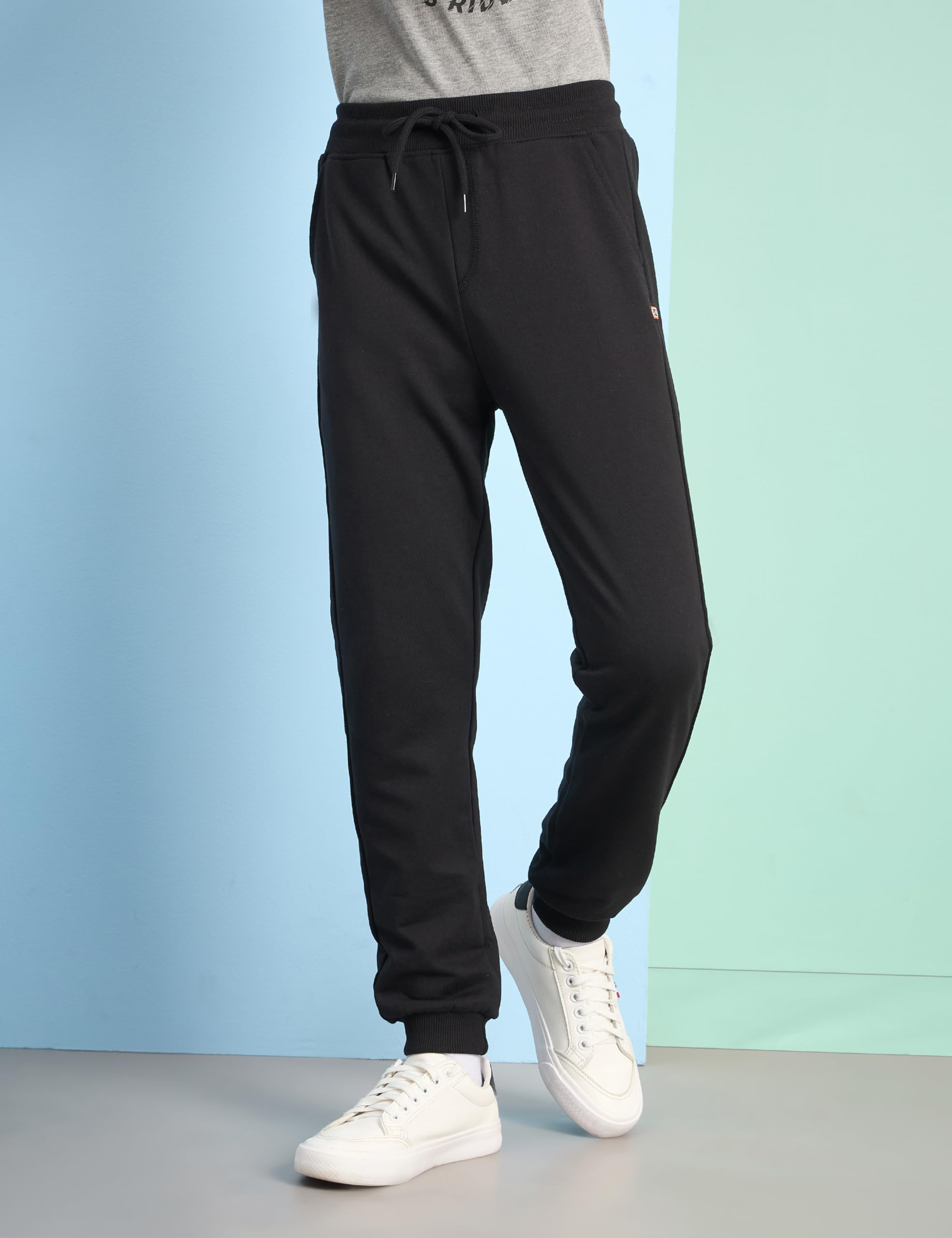 Boys Cotton Track Pants - Black - Image 5