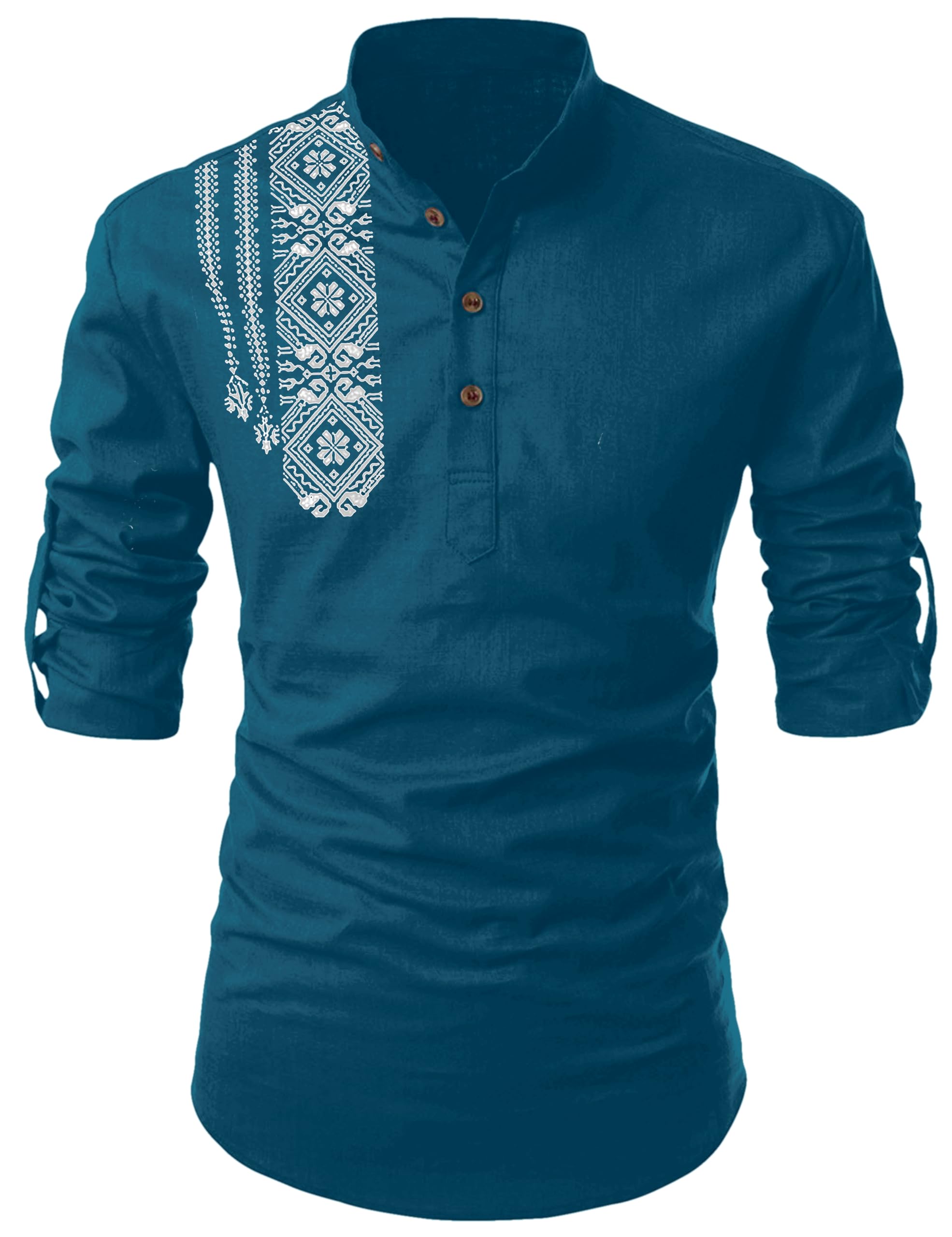 Folgen Men's Printed Cotton Blend Kurta Shirt - Image 5