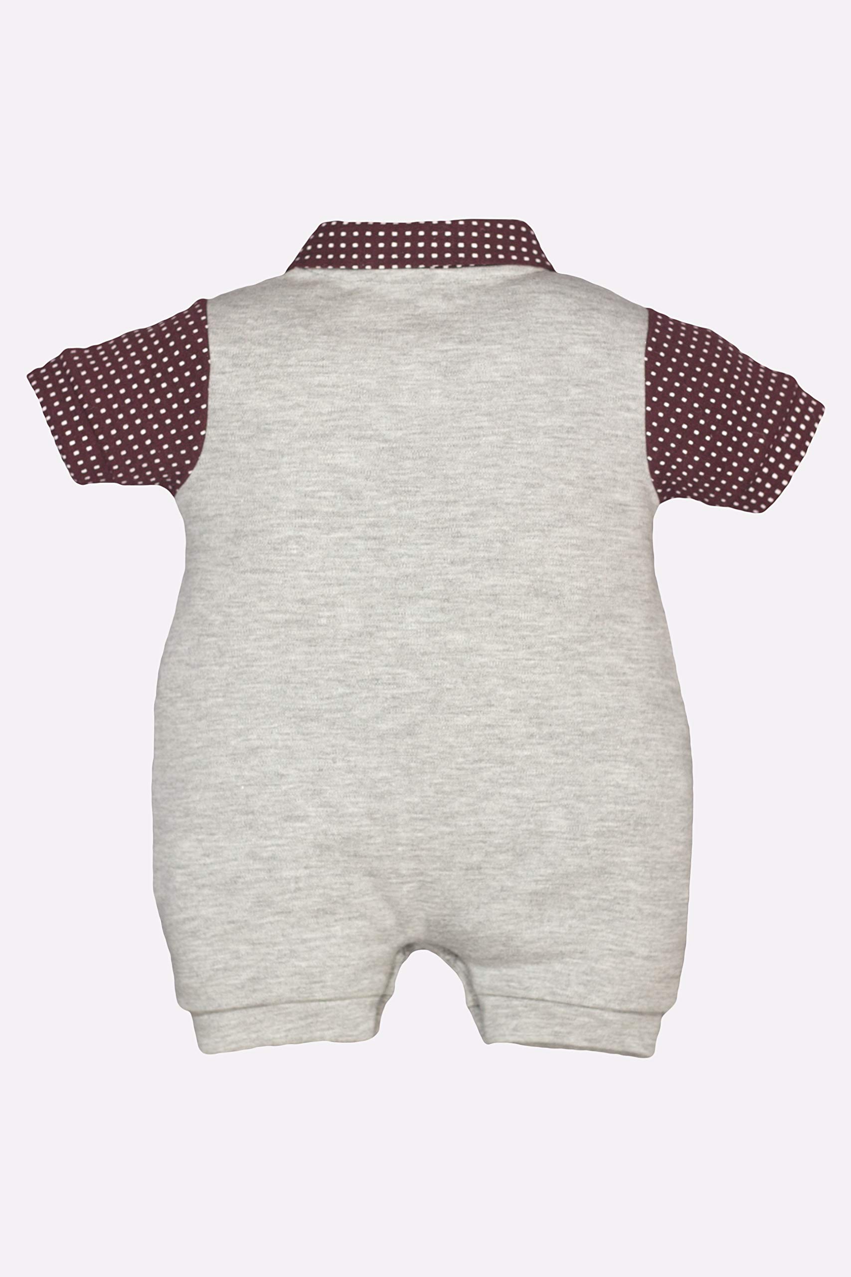 BabyGo Grey Baby Romper Soft Cotton Onesie - Image 2