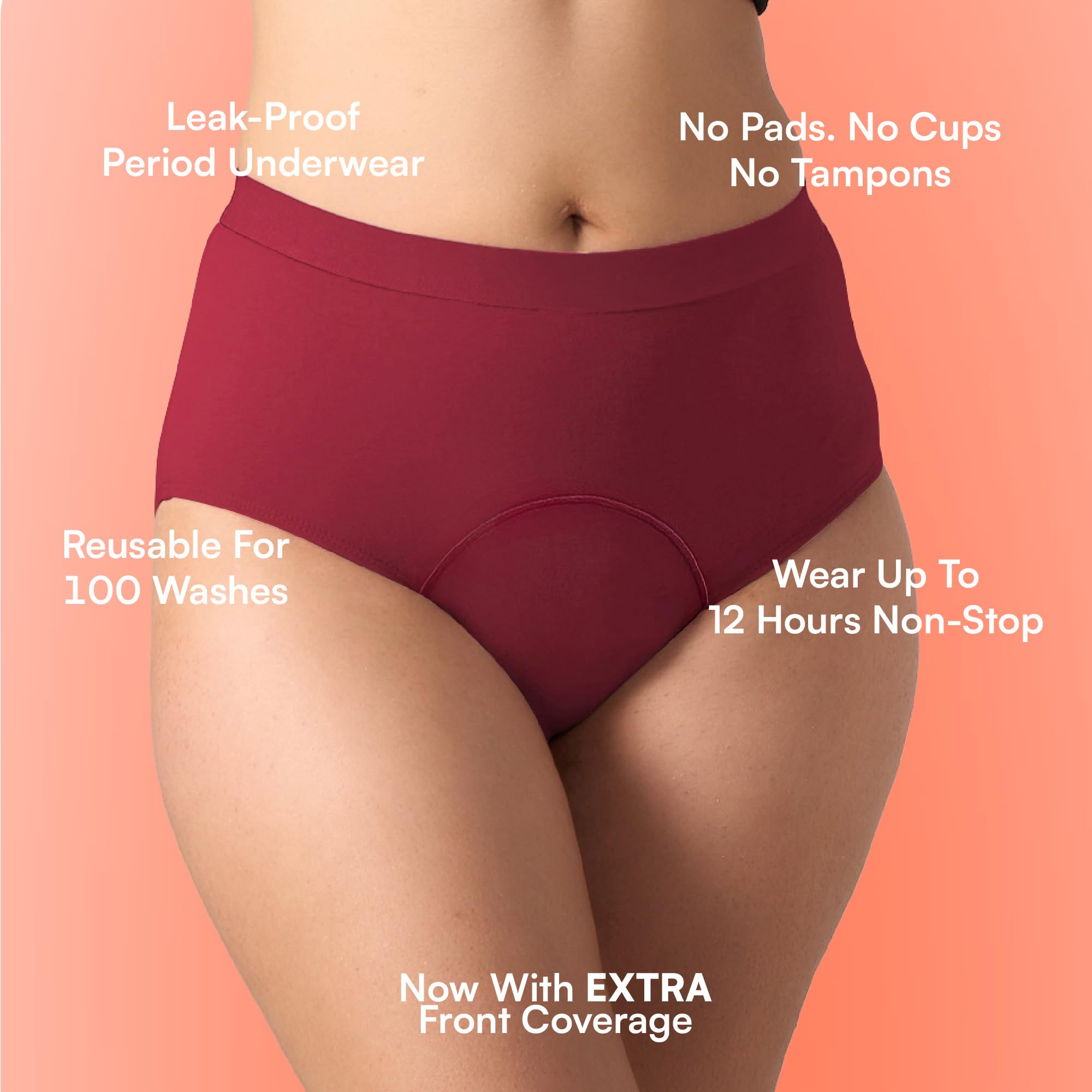 Mahina Cotton Period Panty for Women - Blush Red - Image 2