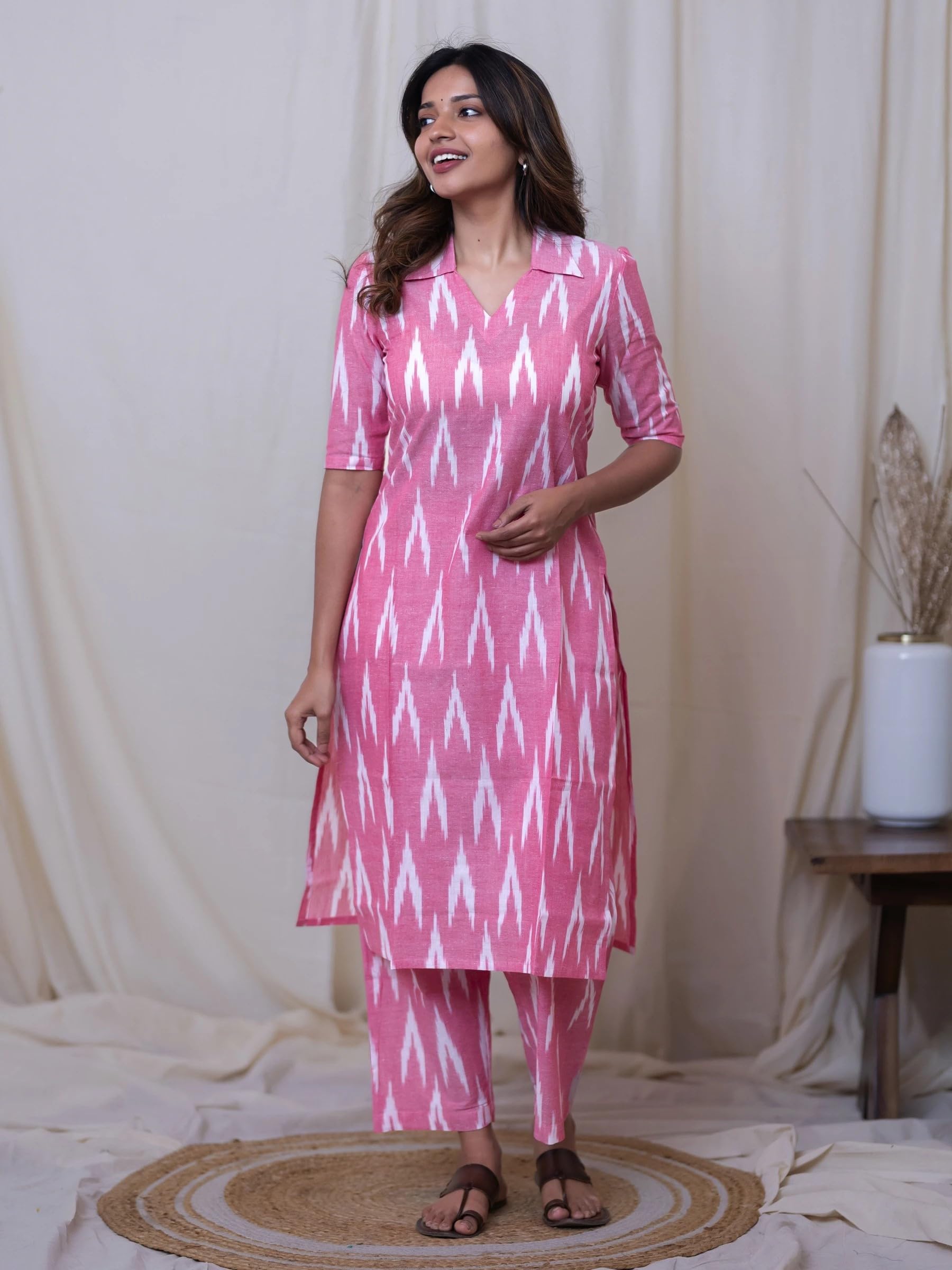 GoSriKi Demeter Pink Kurta Set for Women - Image 3