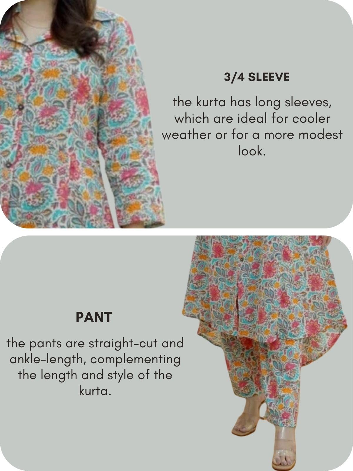 Multicolor Floral Kurta Set for Women - Image 5