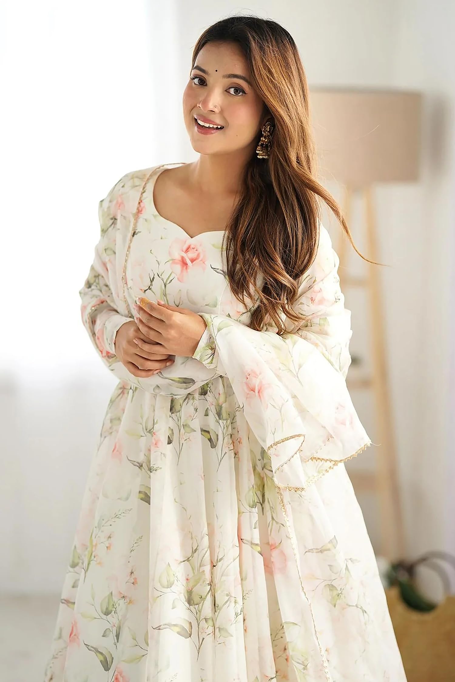 Jwalin Women Georgette Kurta Pant Set with Dupatta - Image 4