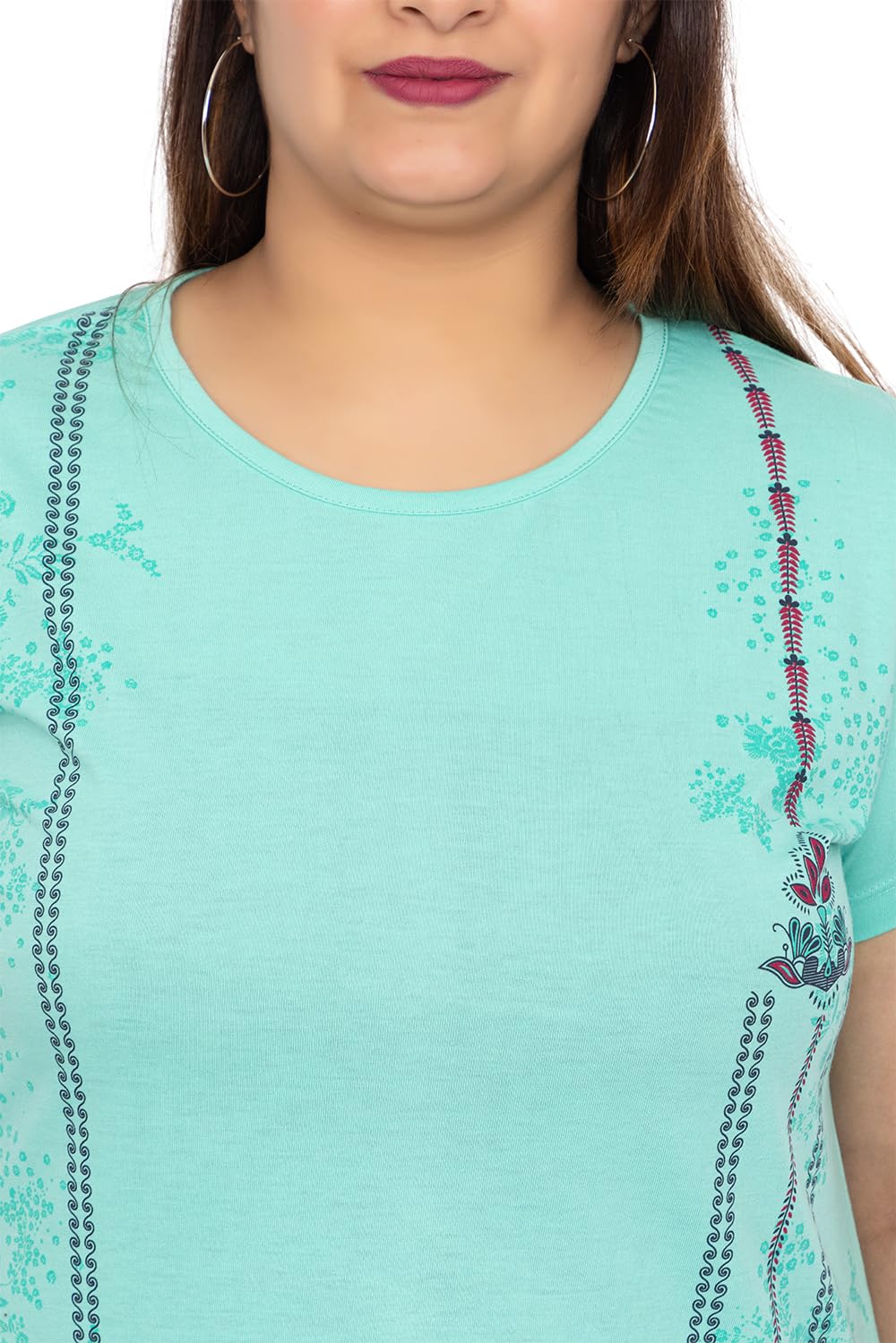Star Fashion Women Printed Tshirt - Aqua Blue - Image 5
