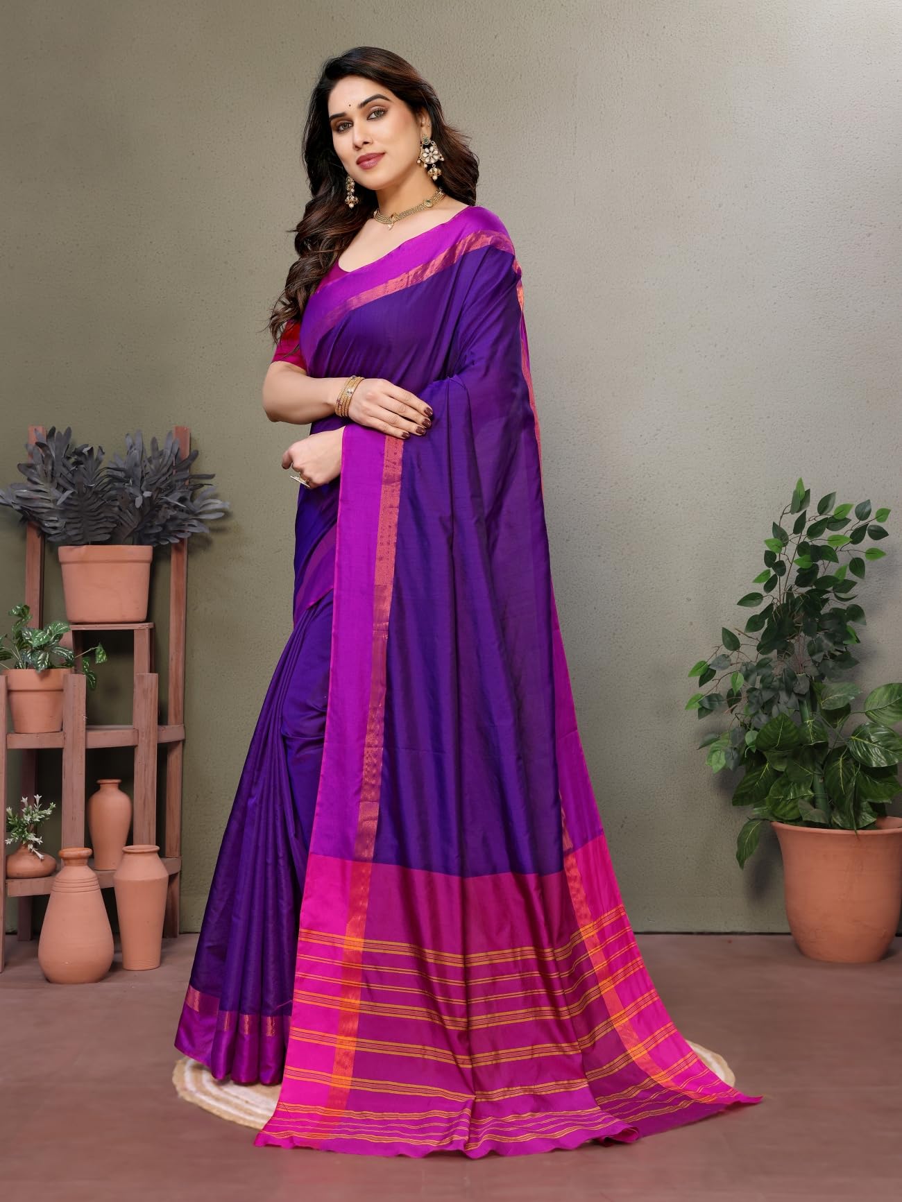 VJ Fashion Kerala Silk Saree with Zari Woven Blouse - Image 2