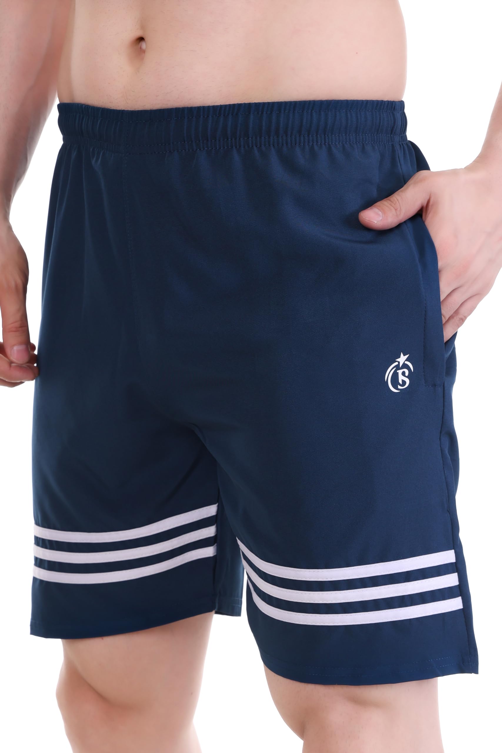 BLUE STAR SHARK Men's Athletic Sports Shorts - Blue