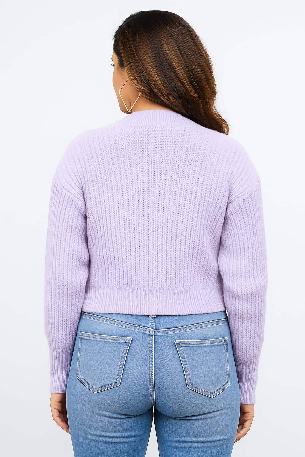 FEVERFEW Women's V Neck Knitted Sweater - Image 2