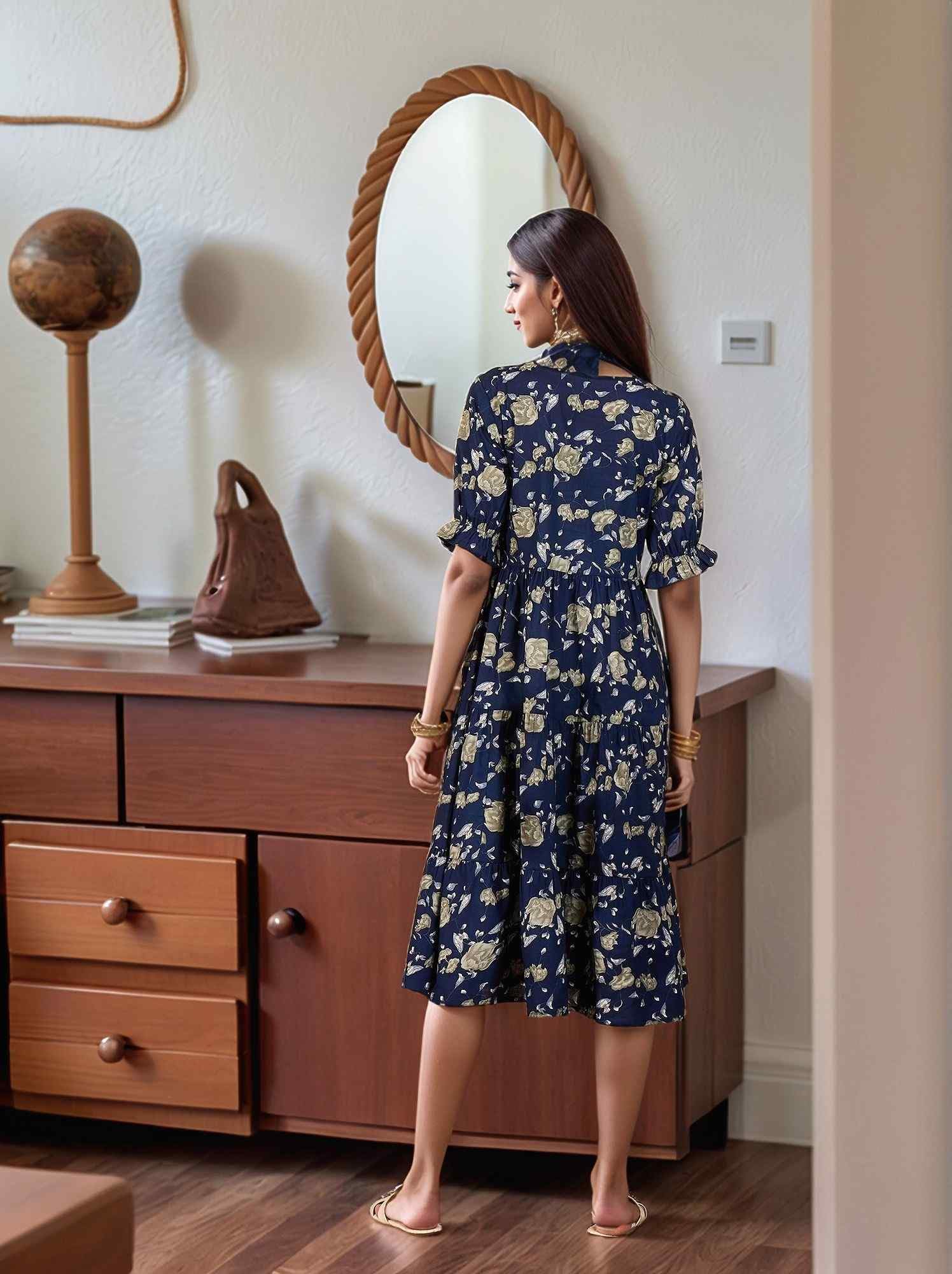 KRITANJYA Women Western Dress - Royal Blue - Image 5