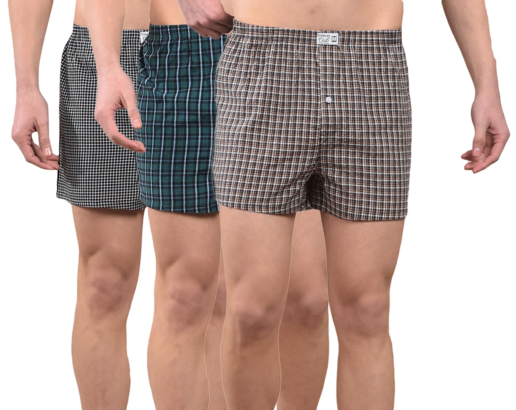 Dollar Men's Cotton Checkered Boxer