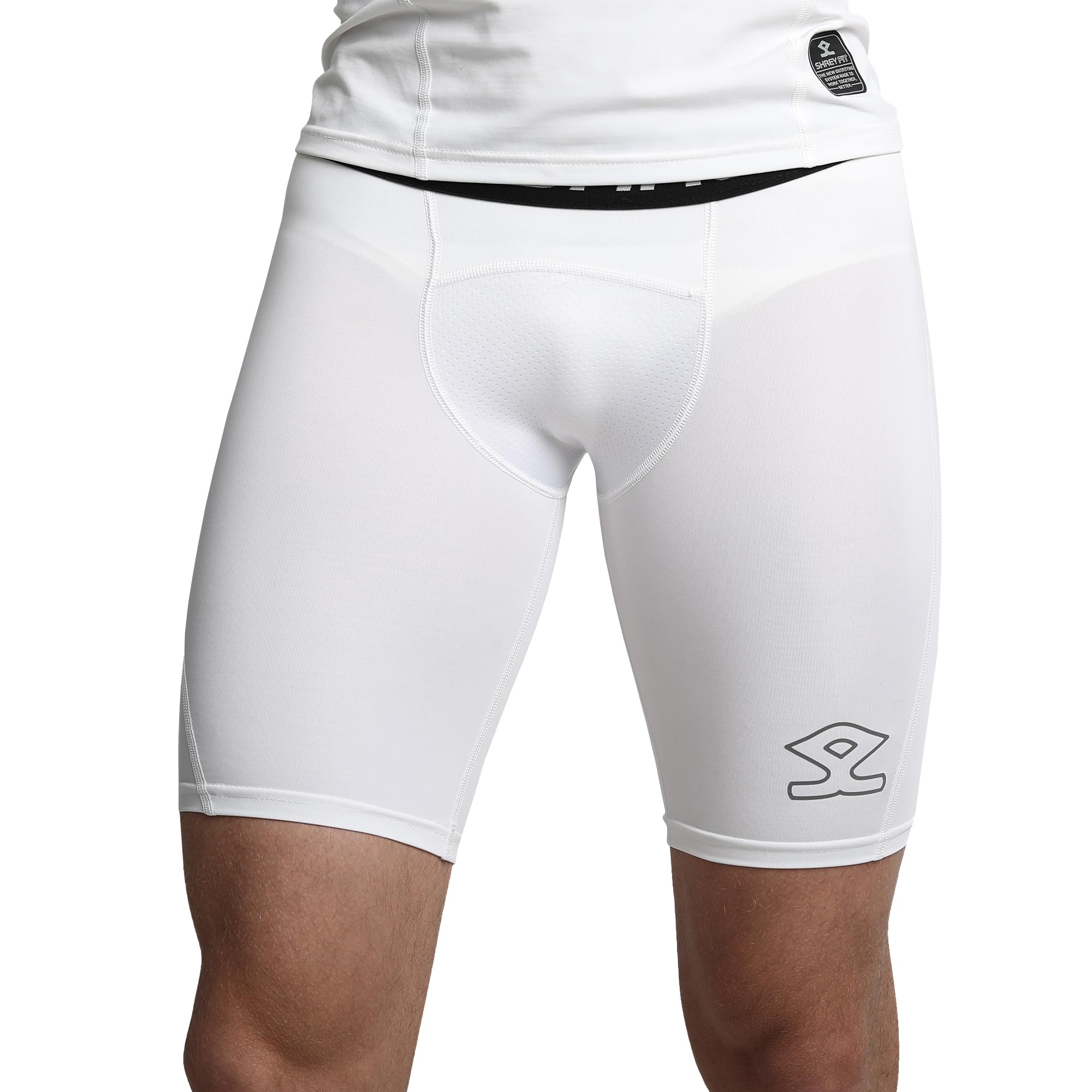SHREY Compression Short Tights for Men - White