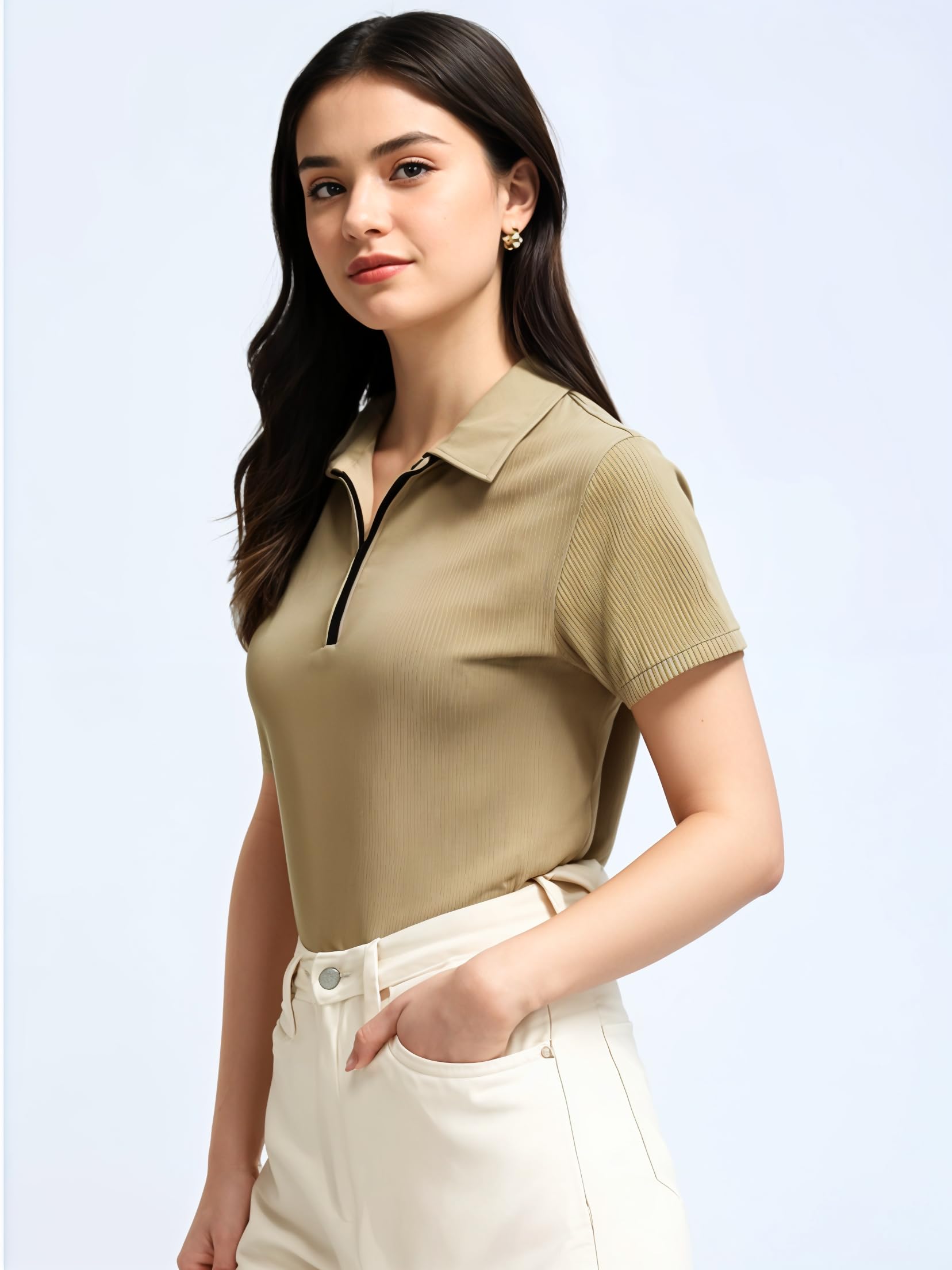 Mack Jonney Ribbed Polo Neck T-Shirt - Image 3