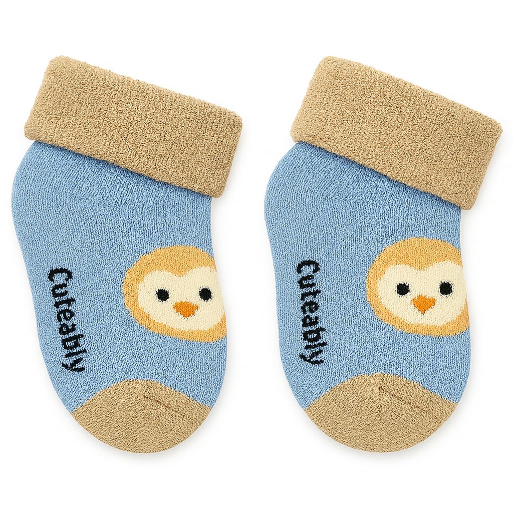 CUTEABLY Baby Winter Socks Cotton Blend Animal Print Unisex - Image 4