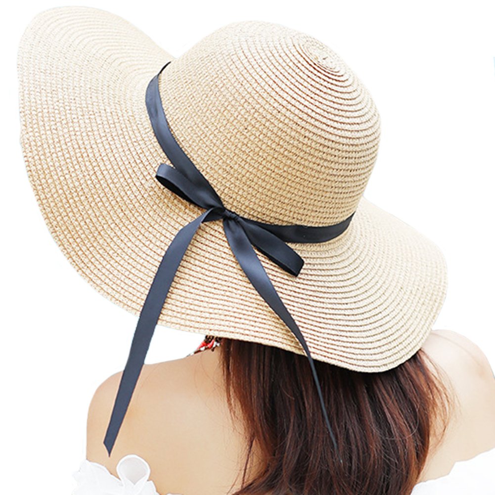 Itopfox Women's Straw Sun Hat - Beige