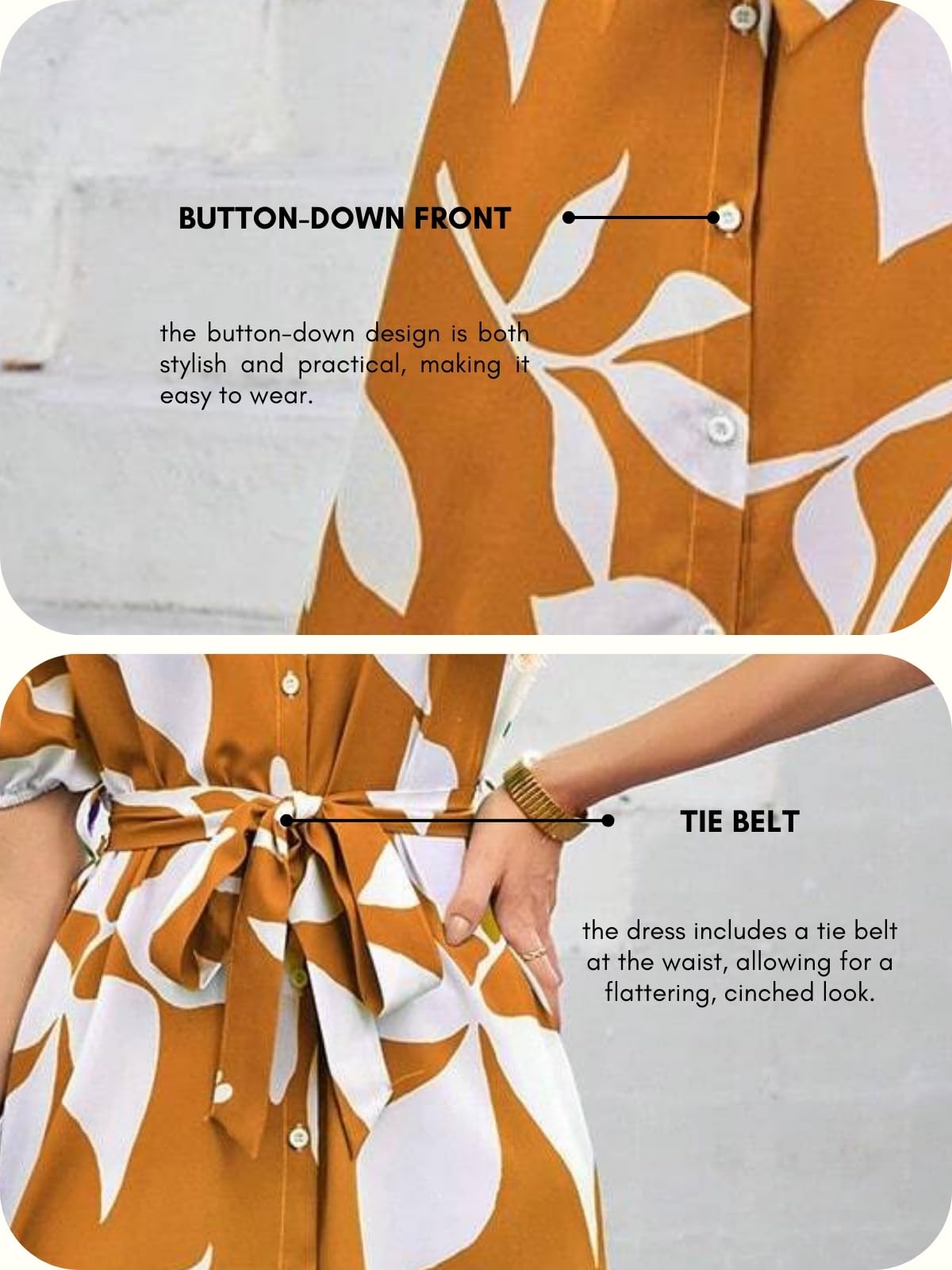 Yellow Floral Midi Dress for Women - Image 5