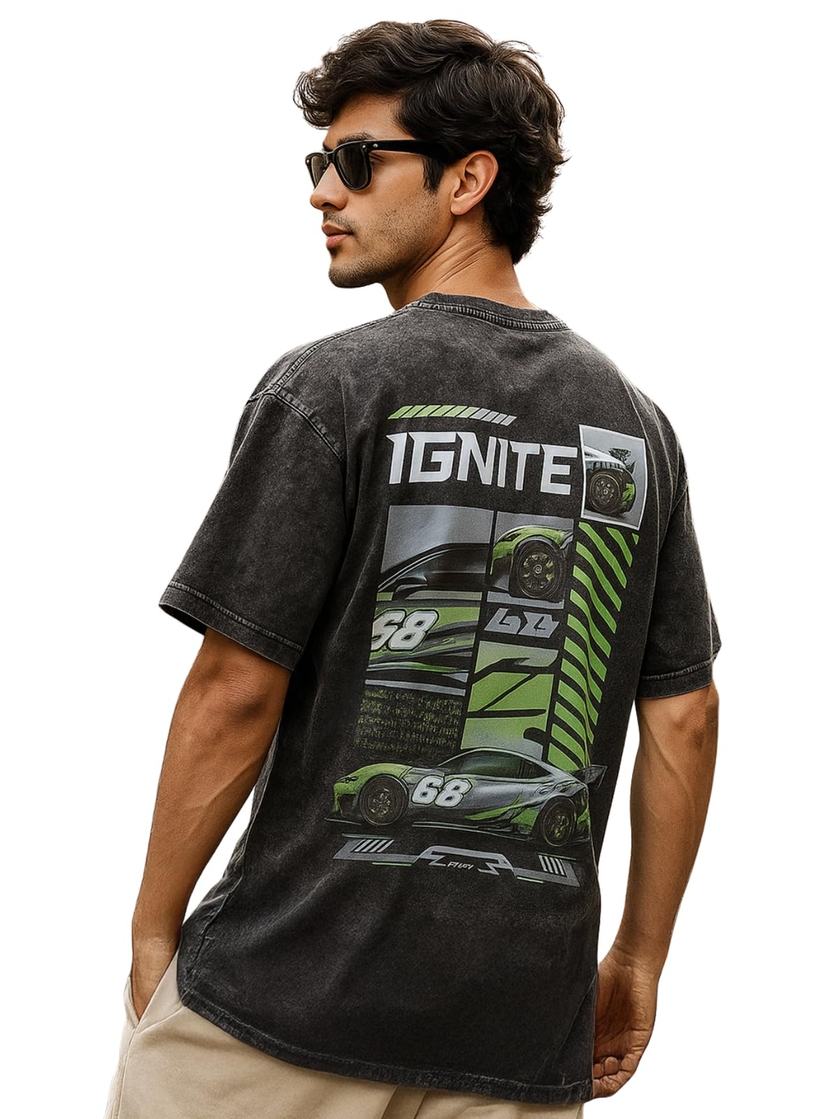 Veirdo Men's Graphic Print T-Shirt - Black