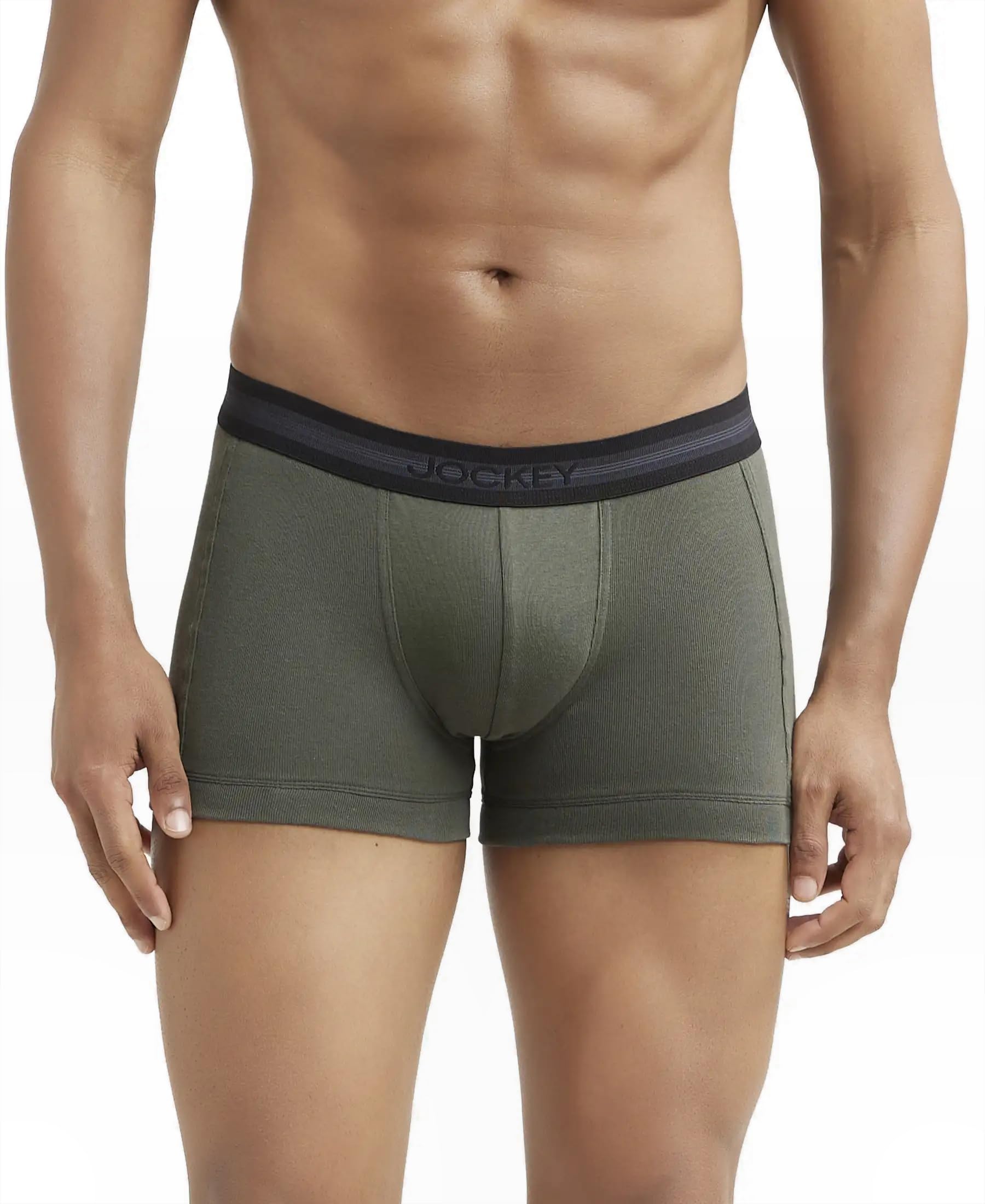 Jockey Men's Cotton Modern Trunks - Deep Olive