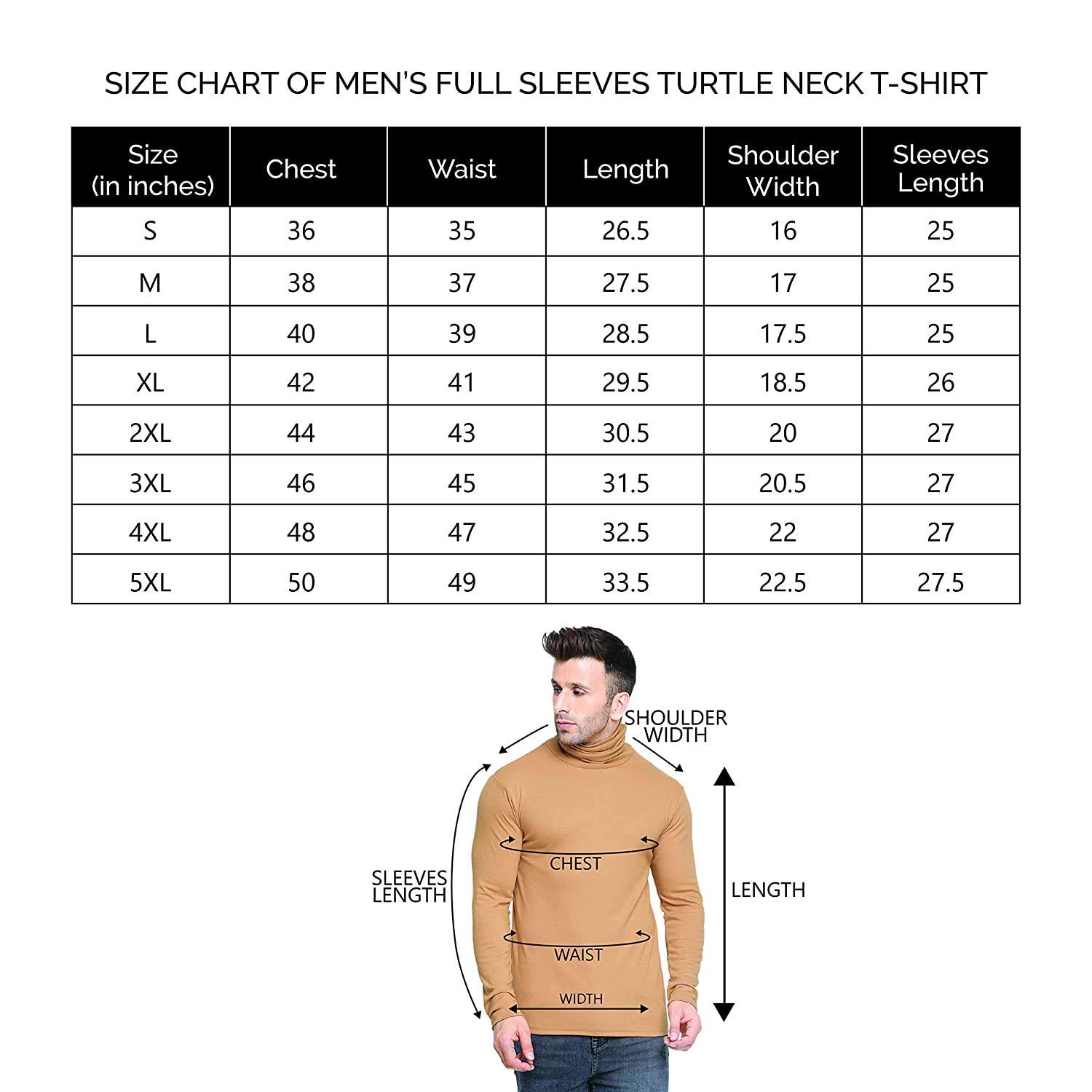 CHKOKKO Men Cotton Turtle Neck T Shirt - Image 2