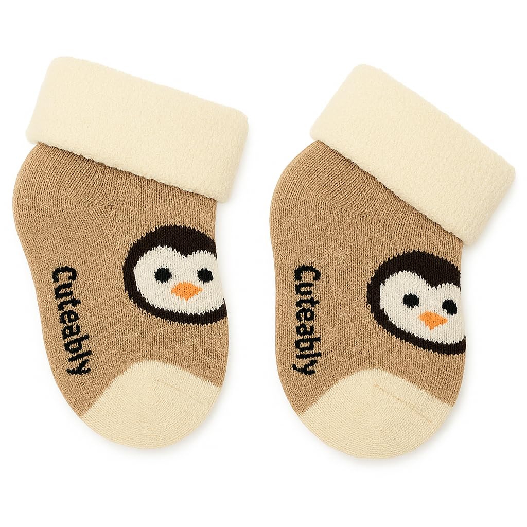 CUTEABLY Baby Winter Socks Cotton Blend Animal Print Unisex - Image 3