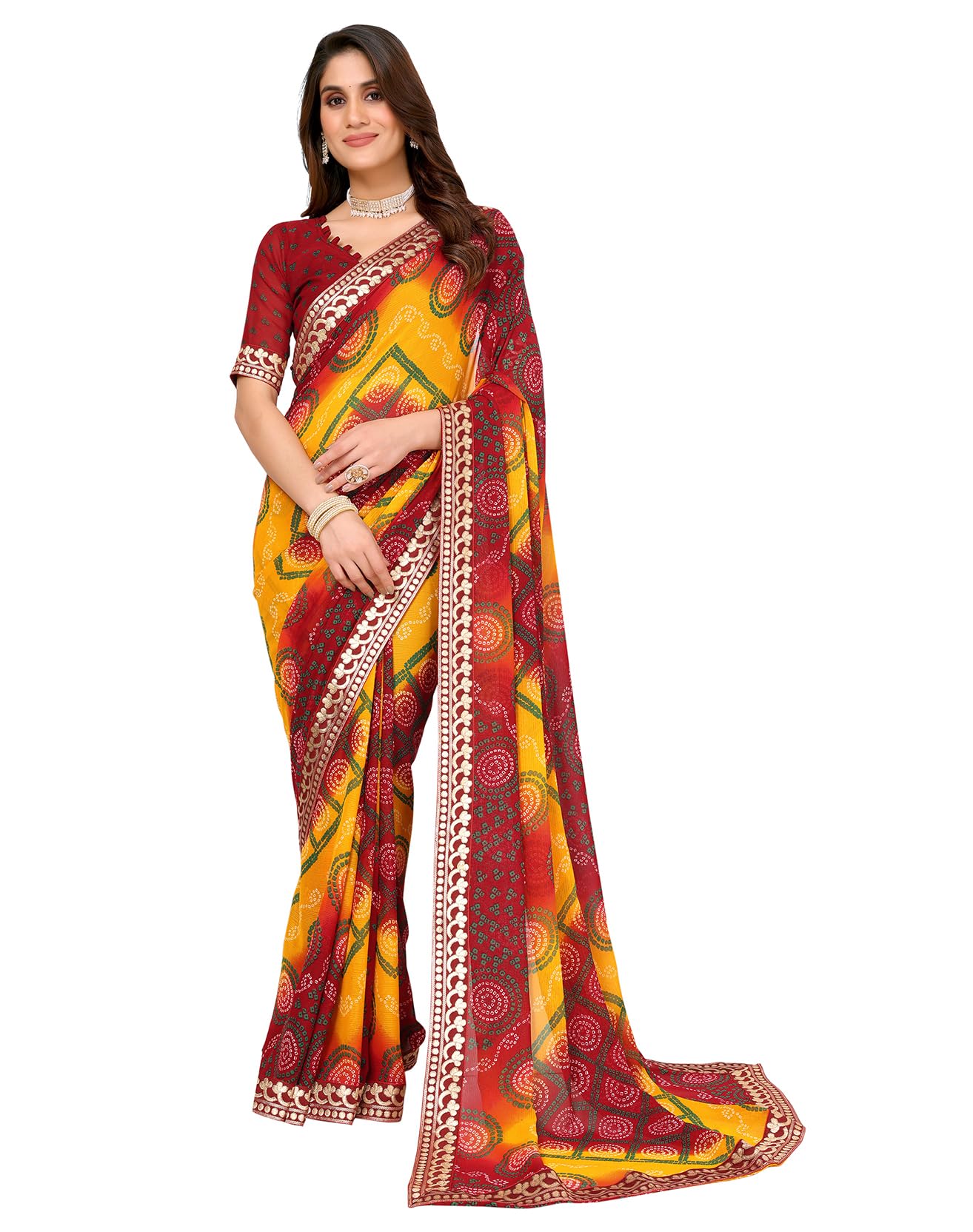 Yashika Georgette Saree - Maroon