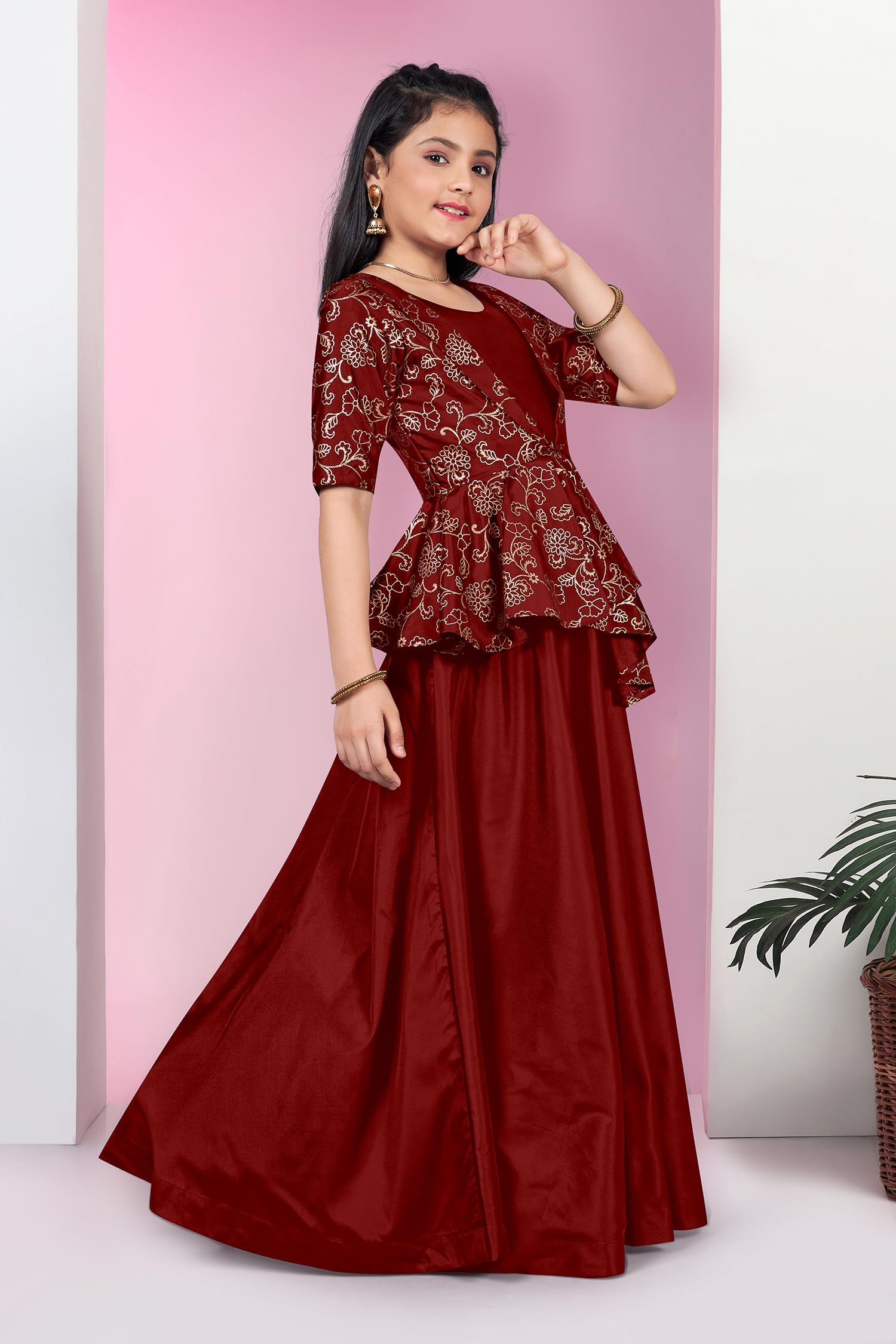 Jwalin Girls Cotton Blend Maxi Dress - Image 3