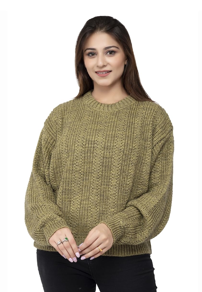 Women's Olive Wool Sweater