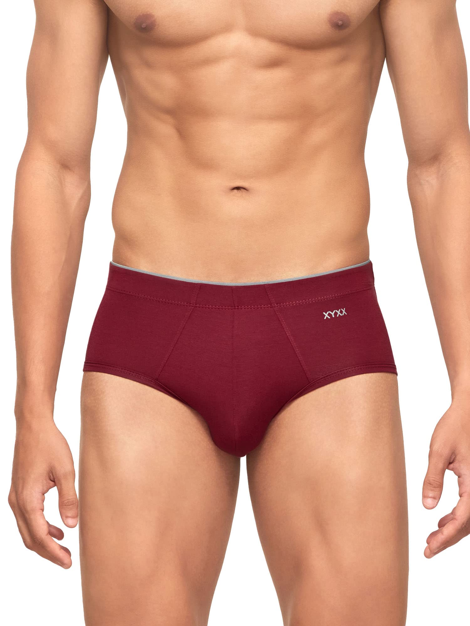 XYXX Men Modal Briefs - Maroon Blue - Image 2