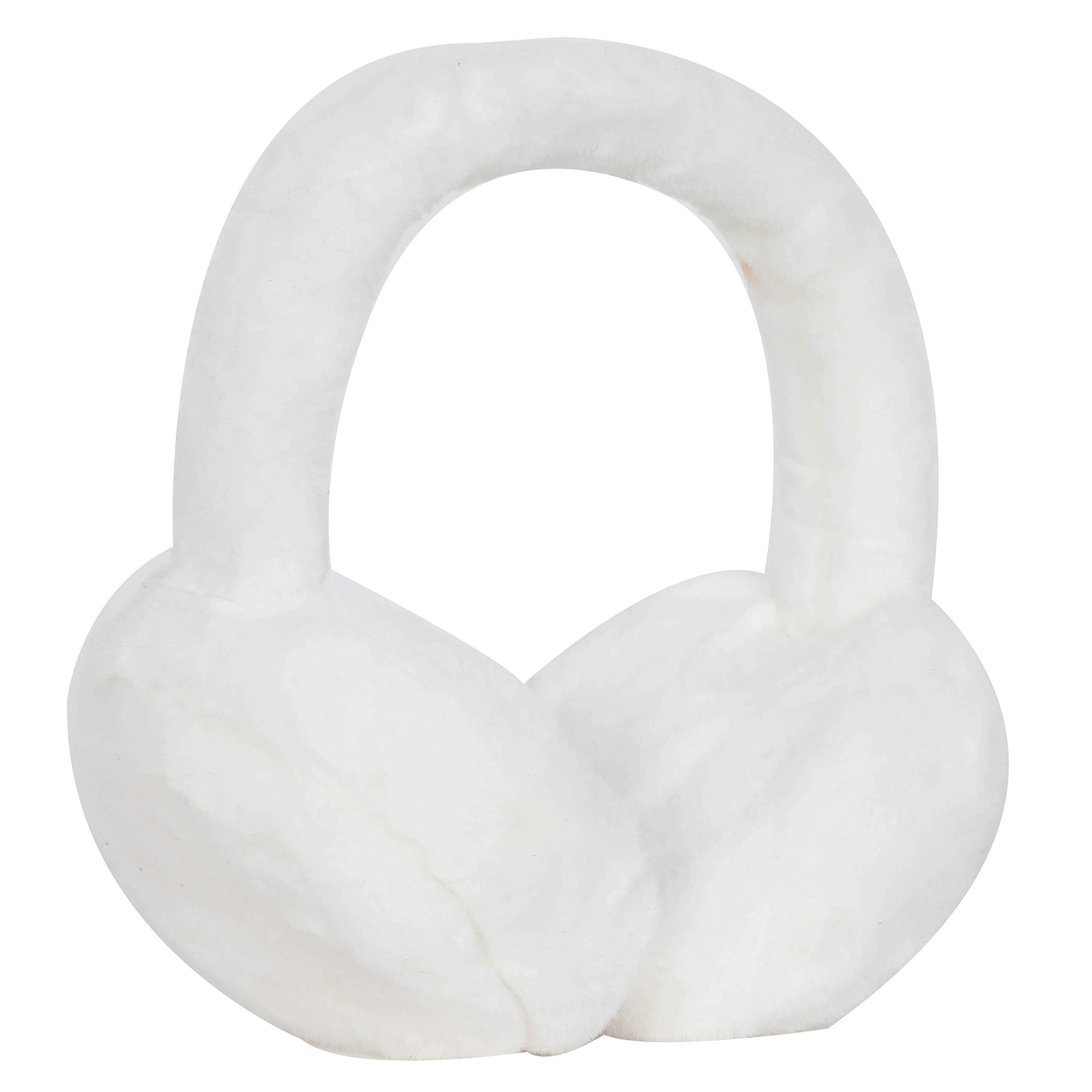 Faux Fur Ear Muffs for Women & Girls - White