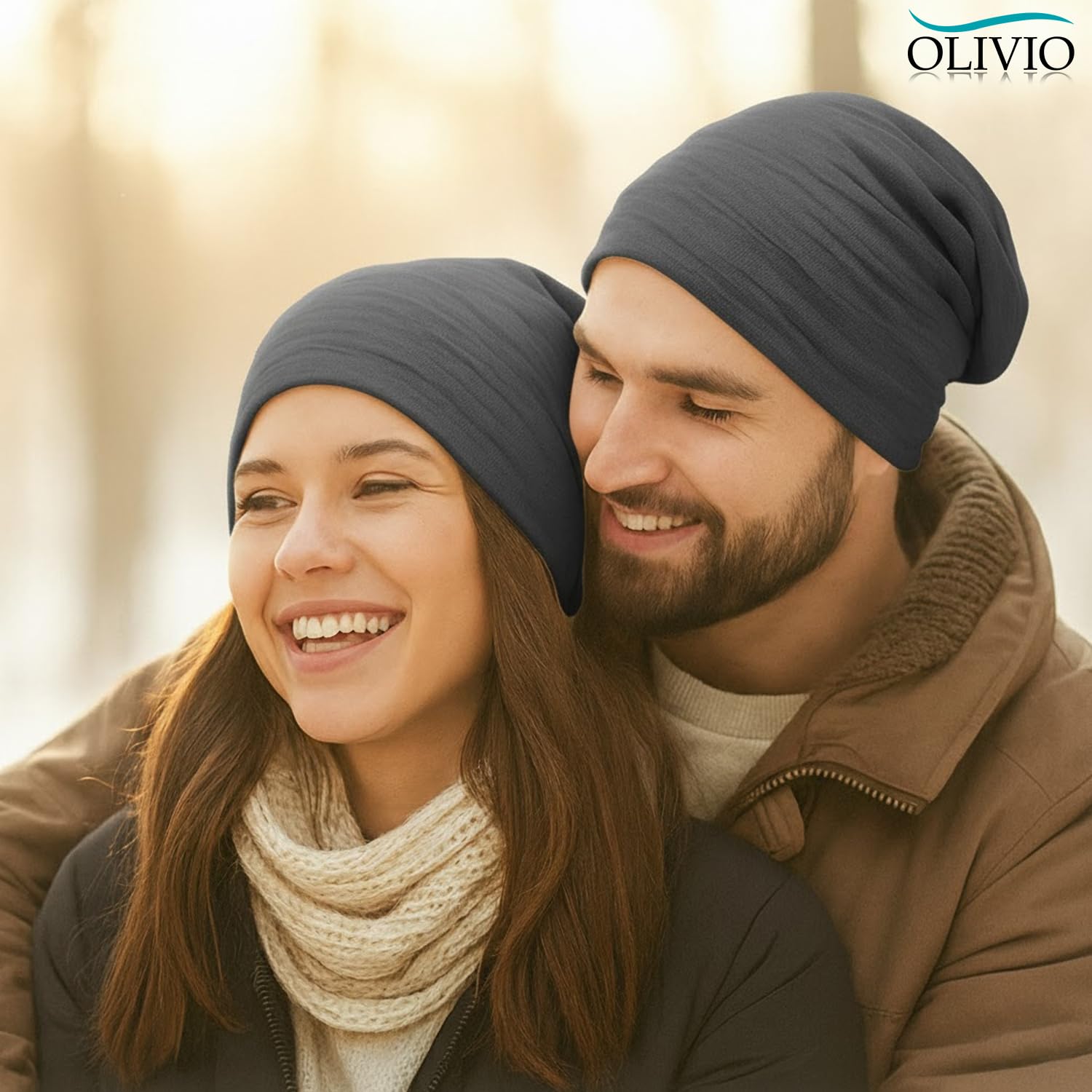 Olivio Grey Thermal Beanie for Men & Women - Image 5