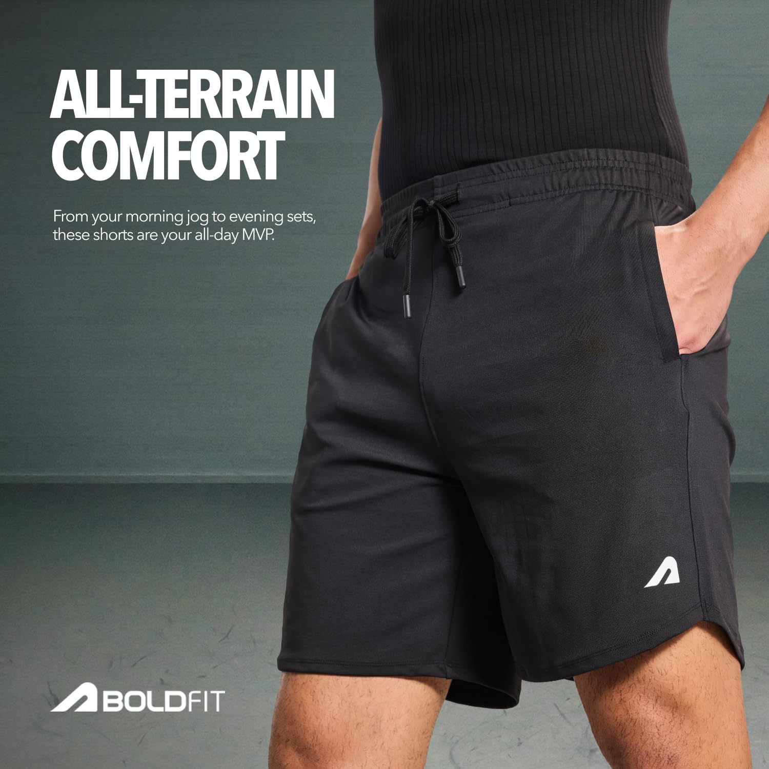 Boldfit Men's Sports Shorts - Black - Image 5
