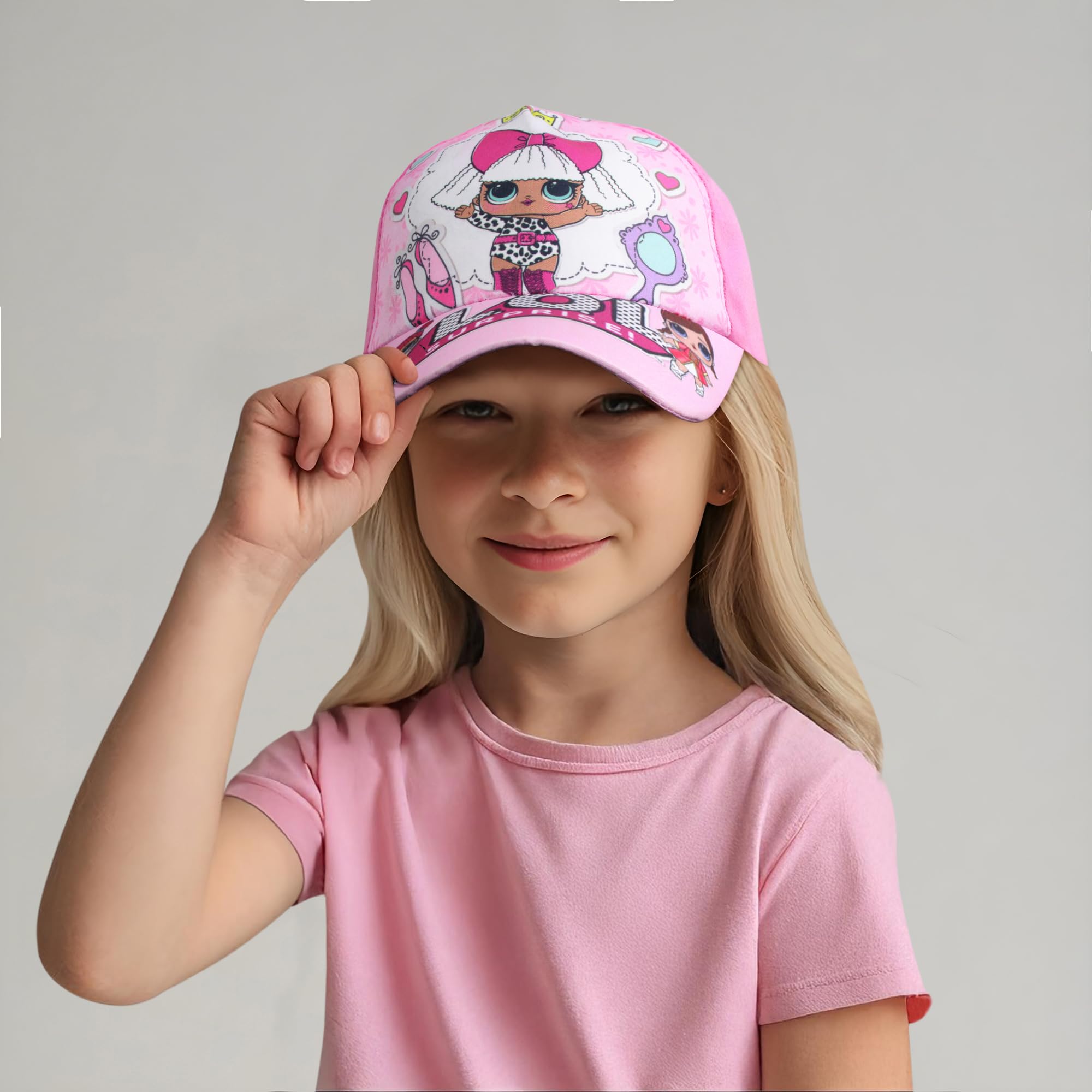 VRITRAZ Cartoon Character Printed Baseball Cap for Kids - Pink - Image 2