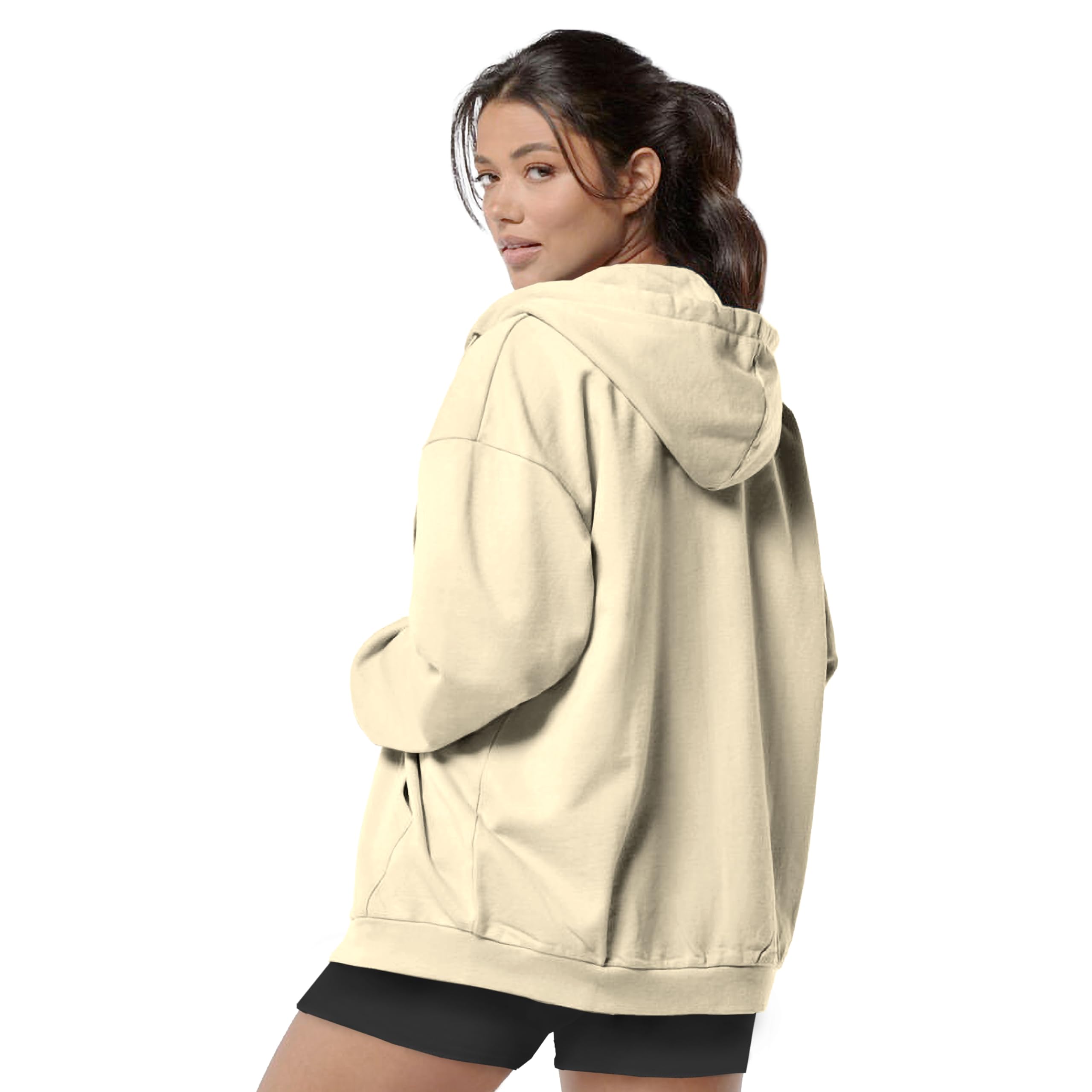 FUNKY MONKEY Women's Hoodie Sweatshirt - Beige - Image 3