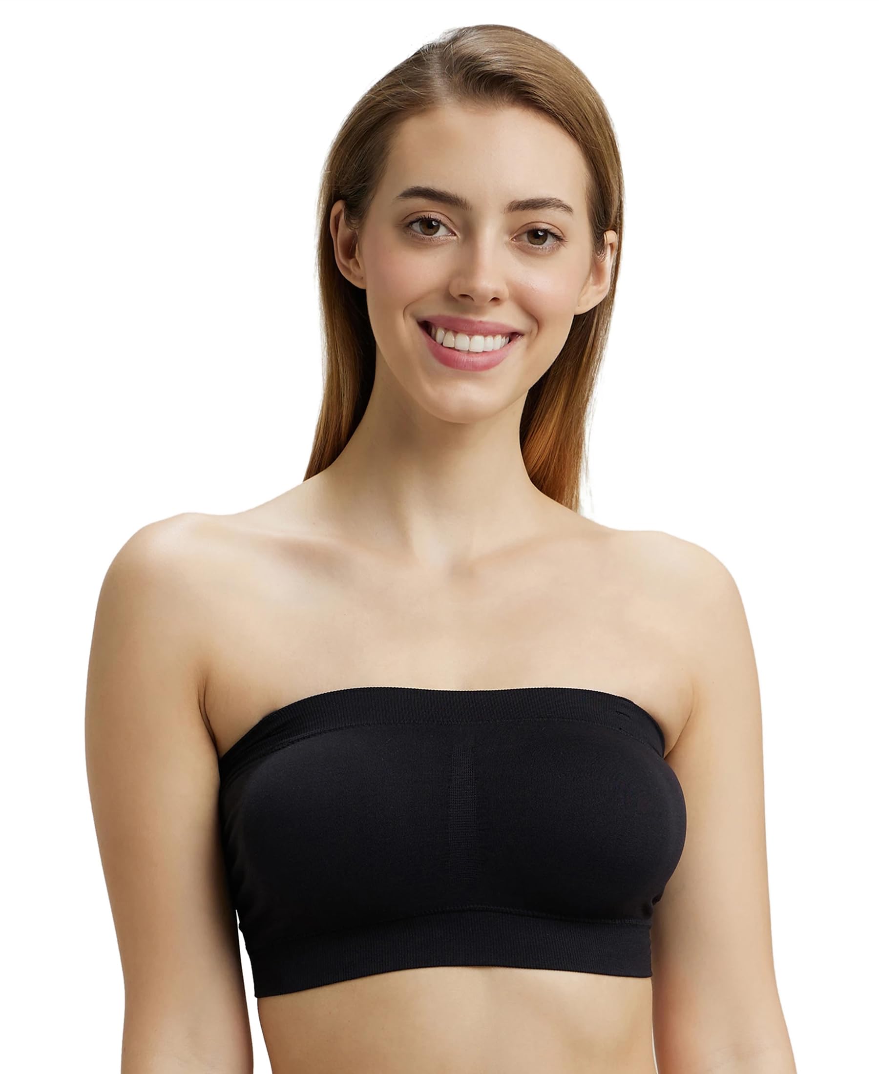 Jockey Wirefree Seamless Bandeau Bra - Black