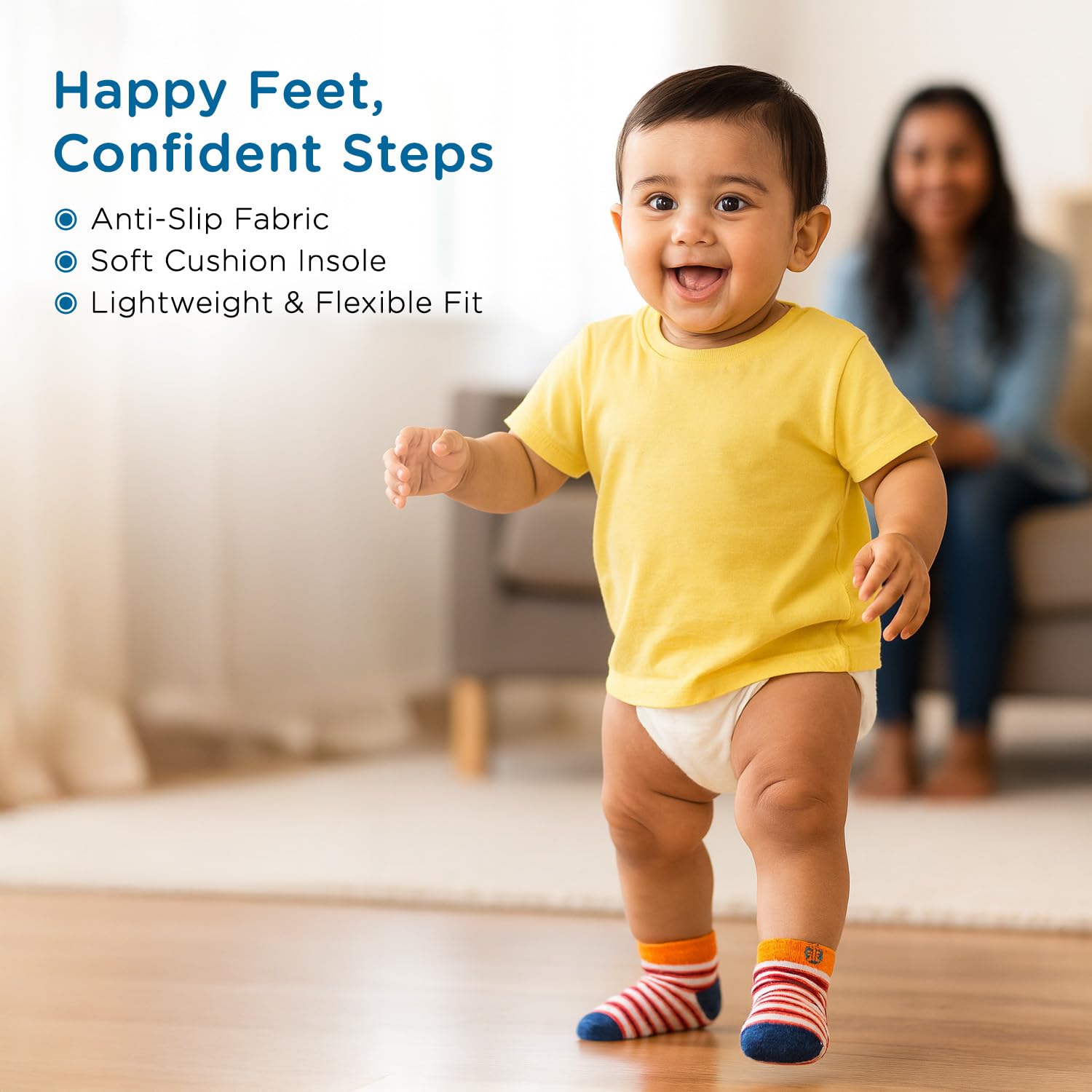 Mee Mee Baby Socks Cotton Anti-Skid - Image 2