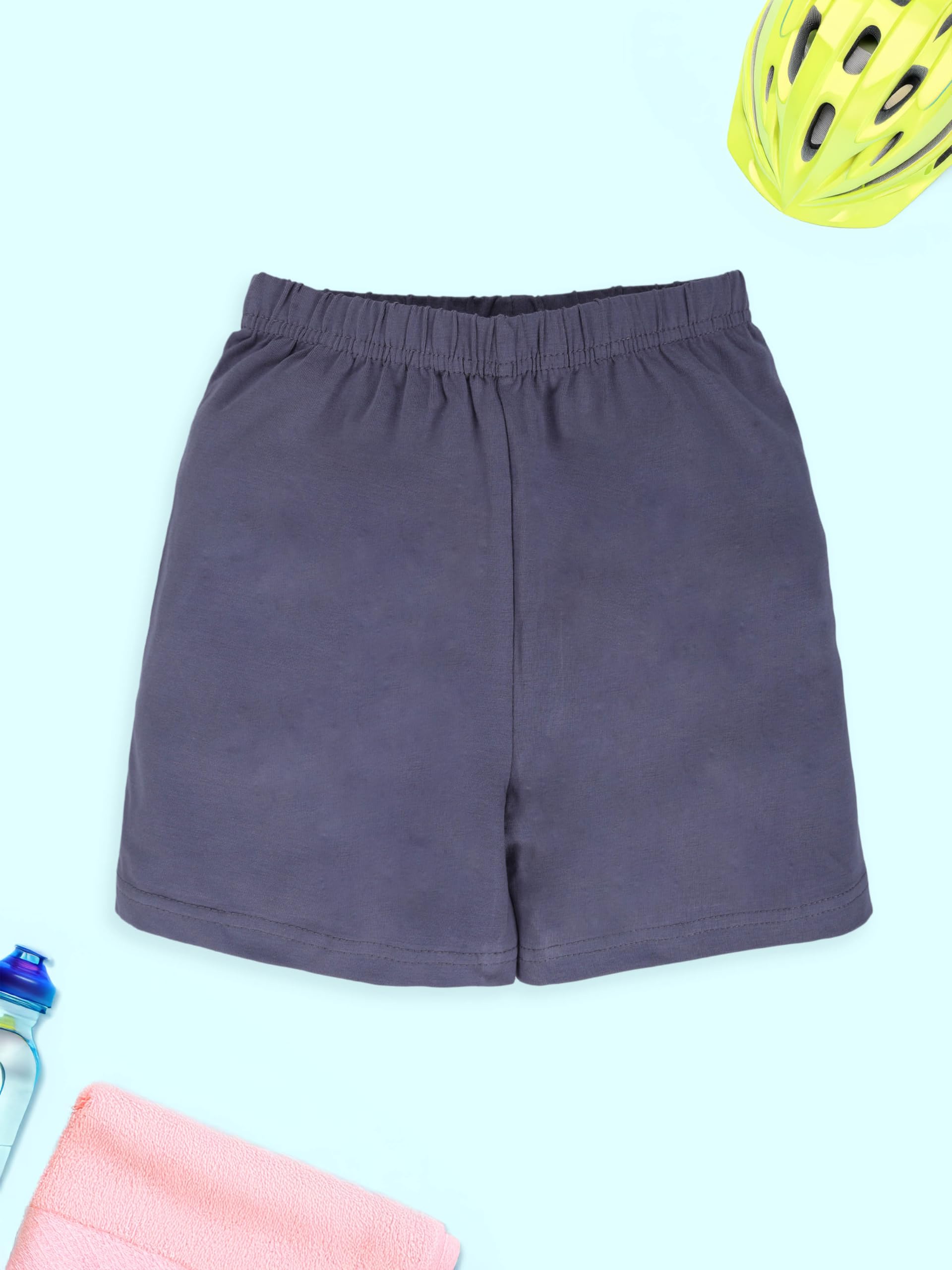 KiddoPanti Girls Cycling Shorts - Grey Red Yellow - Image 4