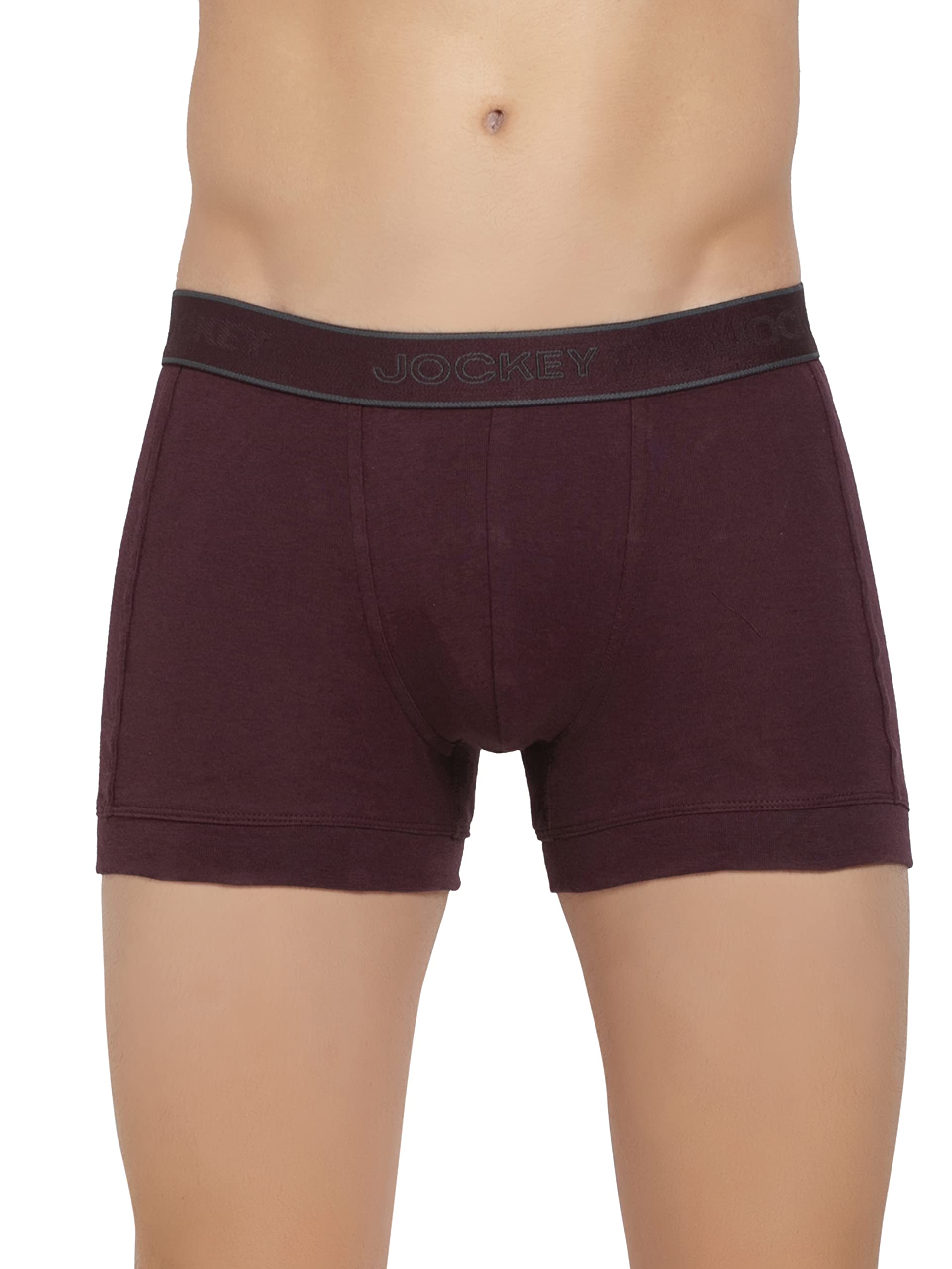 Jockey Men's Trunks - Mauve Wine Cotton