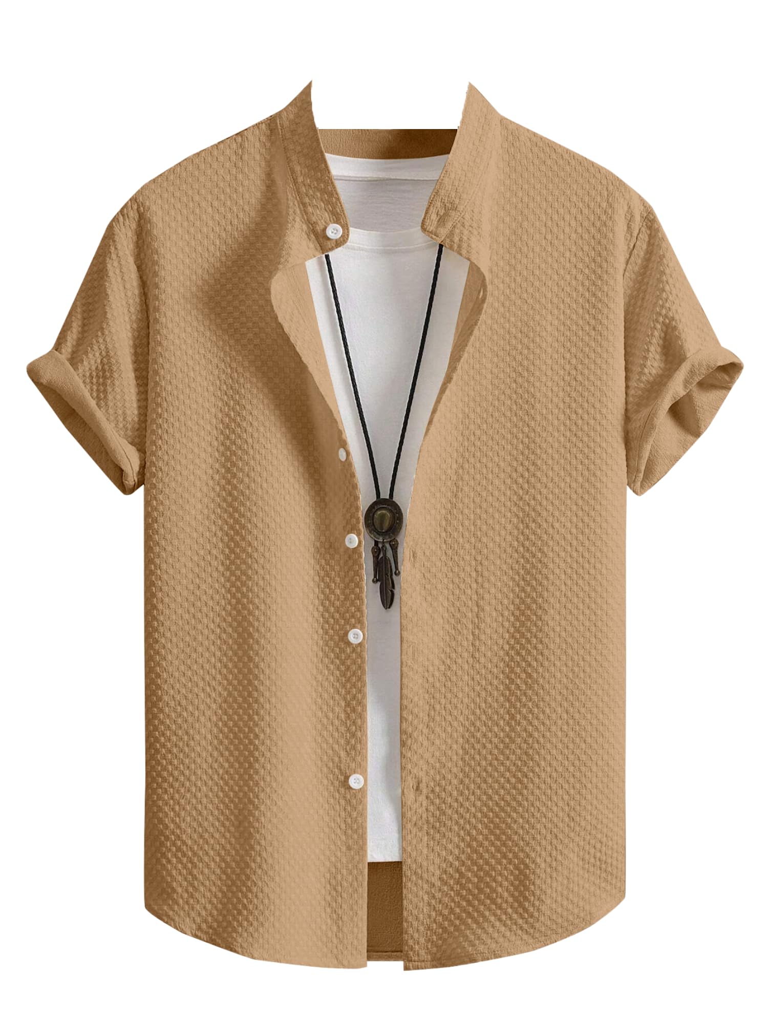 SWADESI STUFF Men's Brown Poly Cotton Casual Shirt