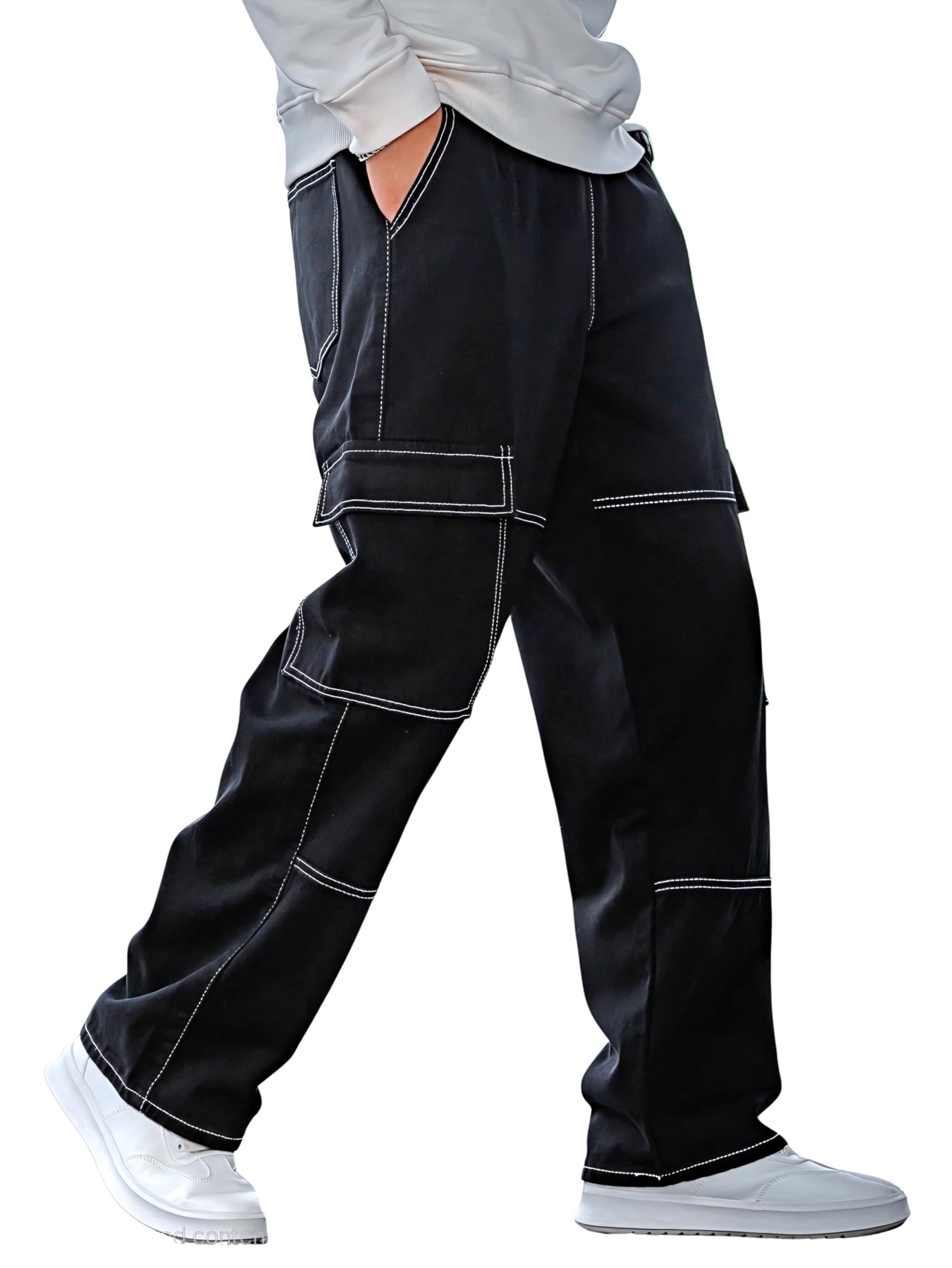 URBAN POCKETS Men's Denim Cargo Pants